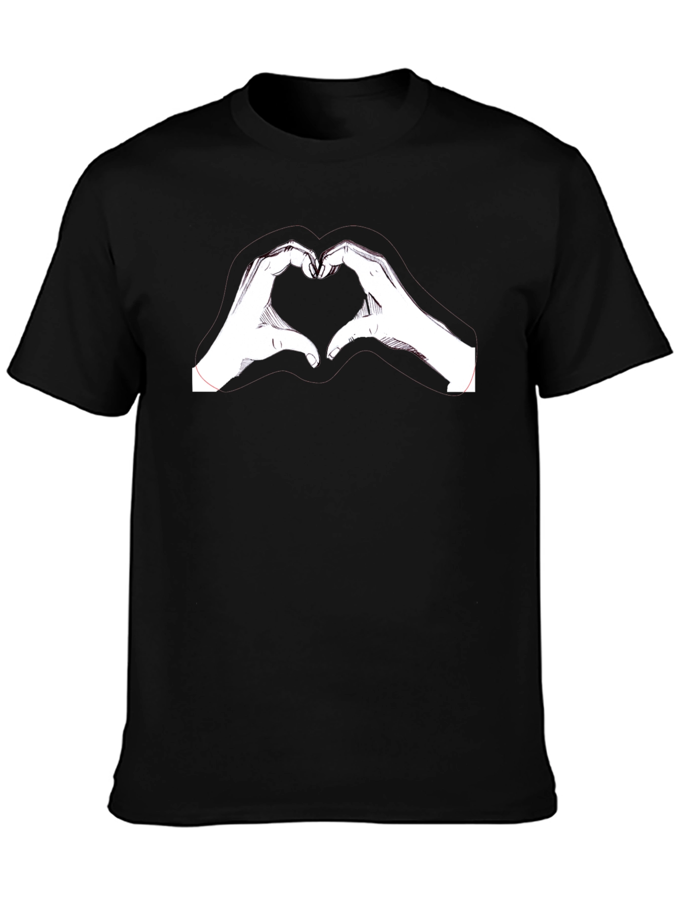 Heart Hands Graphic Black T-Shirt