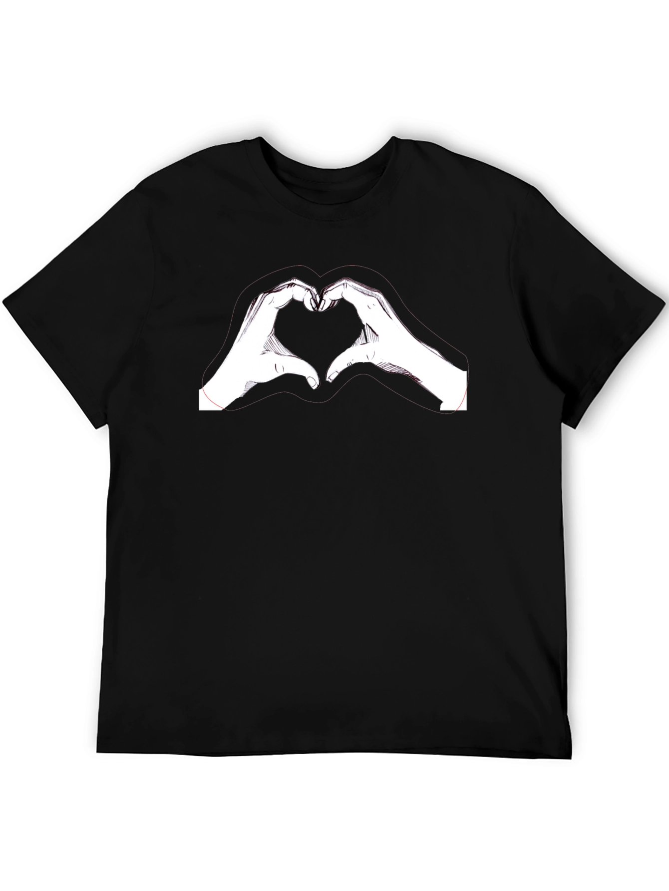 Heart Hands Graphic Black T-Shirt