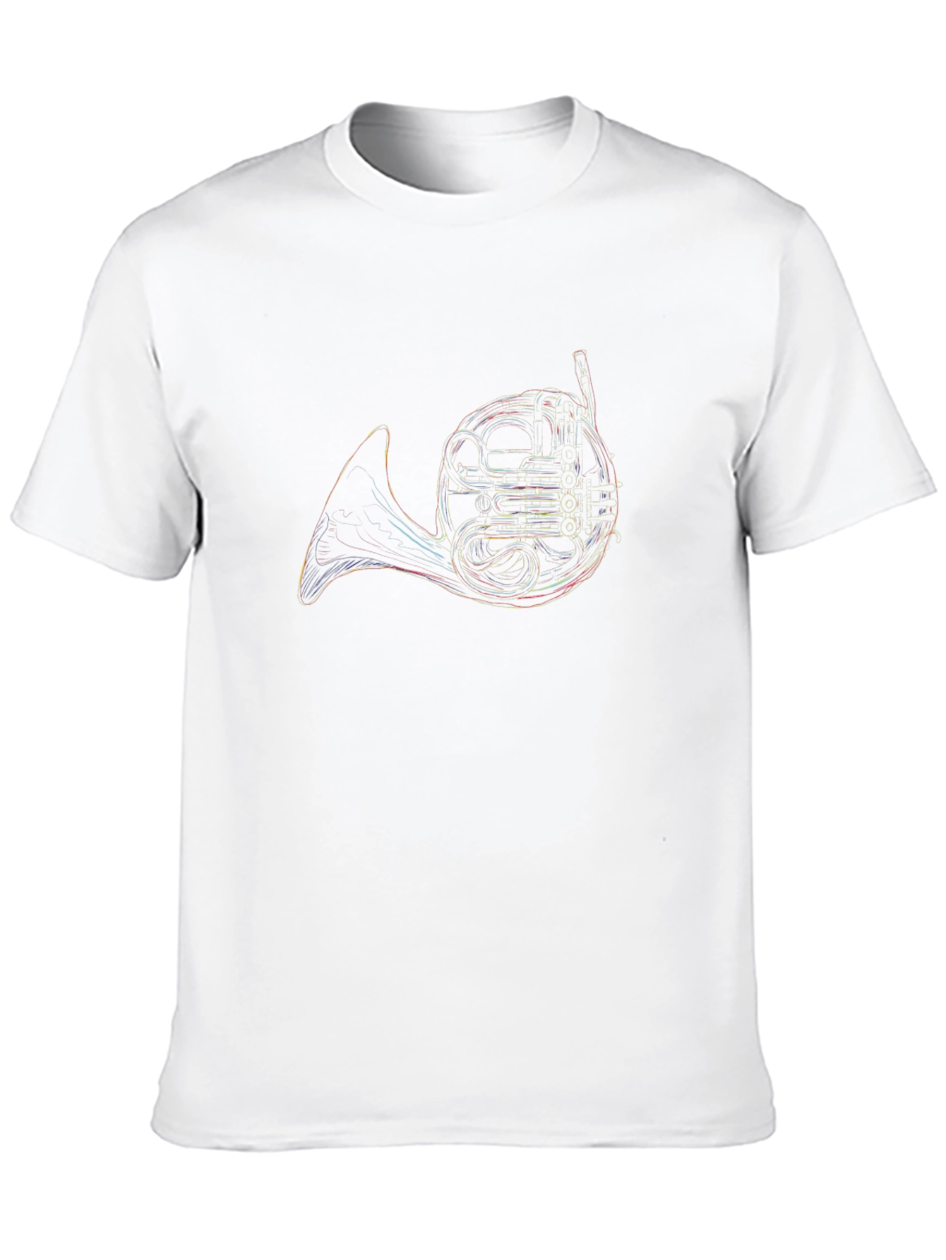 French Horn Outline Tee - Music Lovers T-Shirt