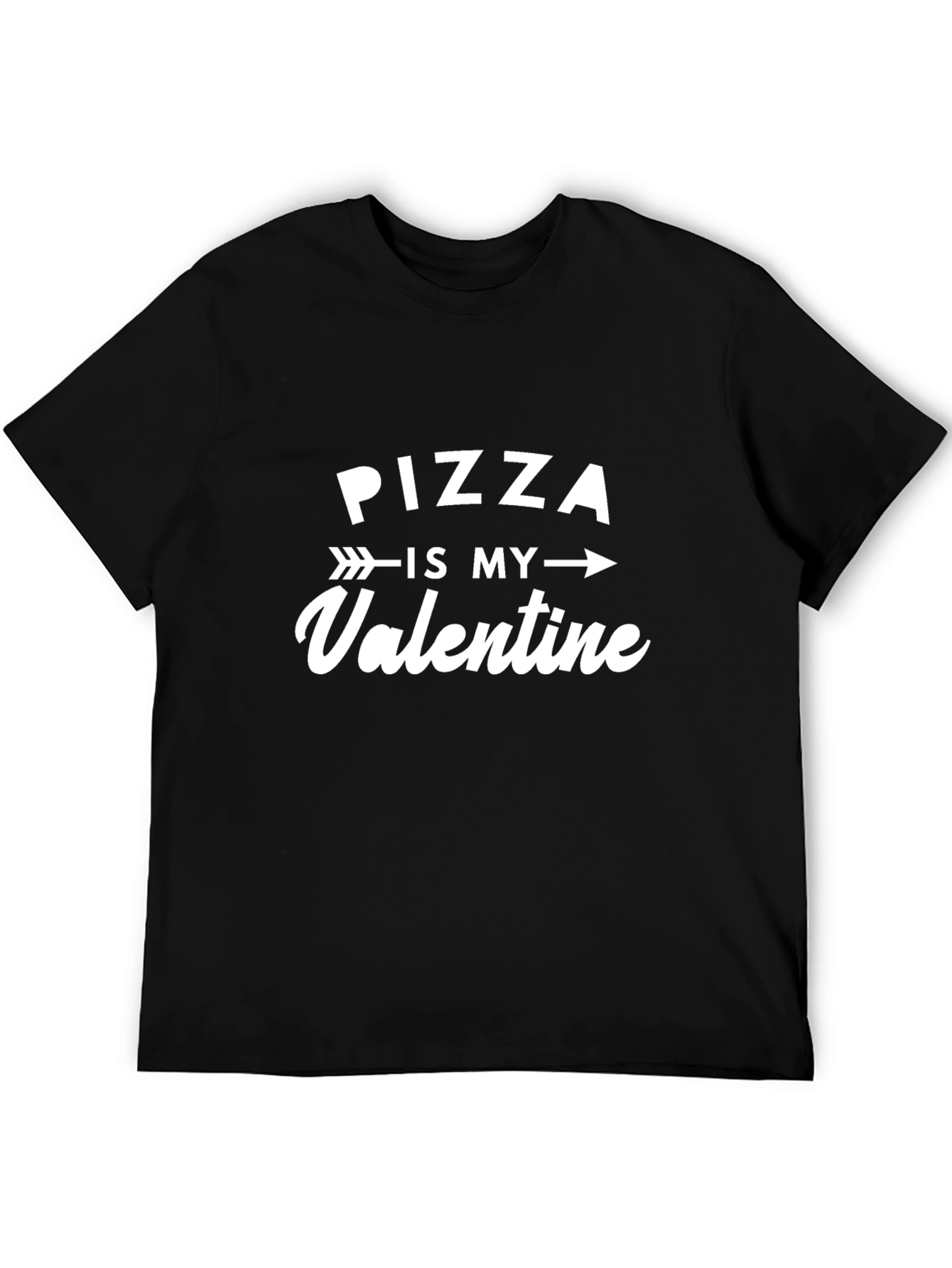 Pizza is My Valentine Black T-Shirt