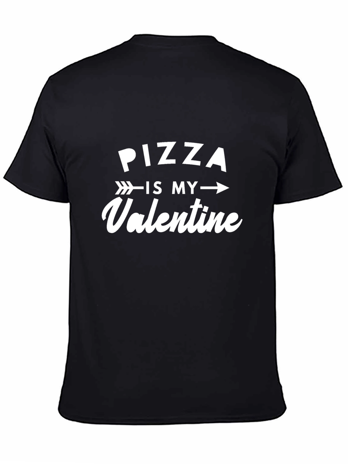 Pizza is My Valentine Black T-Shirt