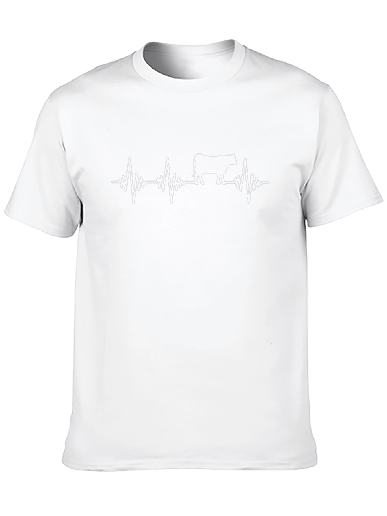 Cow Heartbeat T-Shirt - Black Graphic Tee