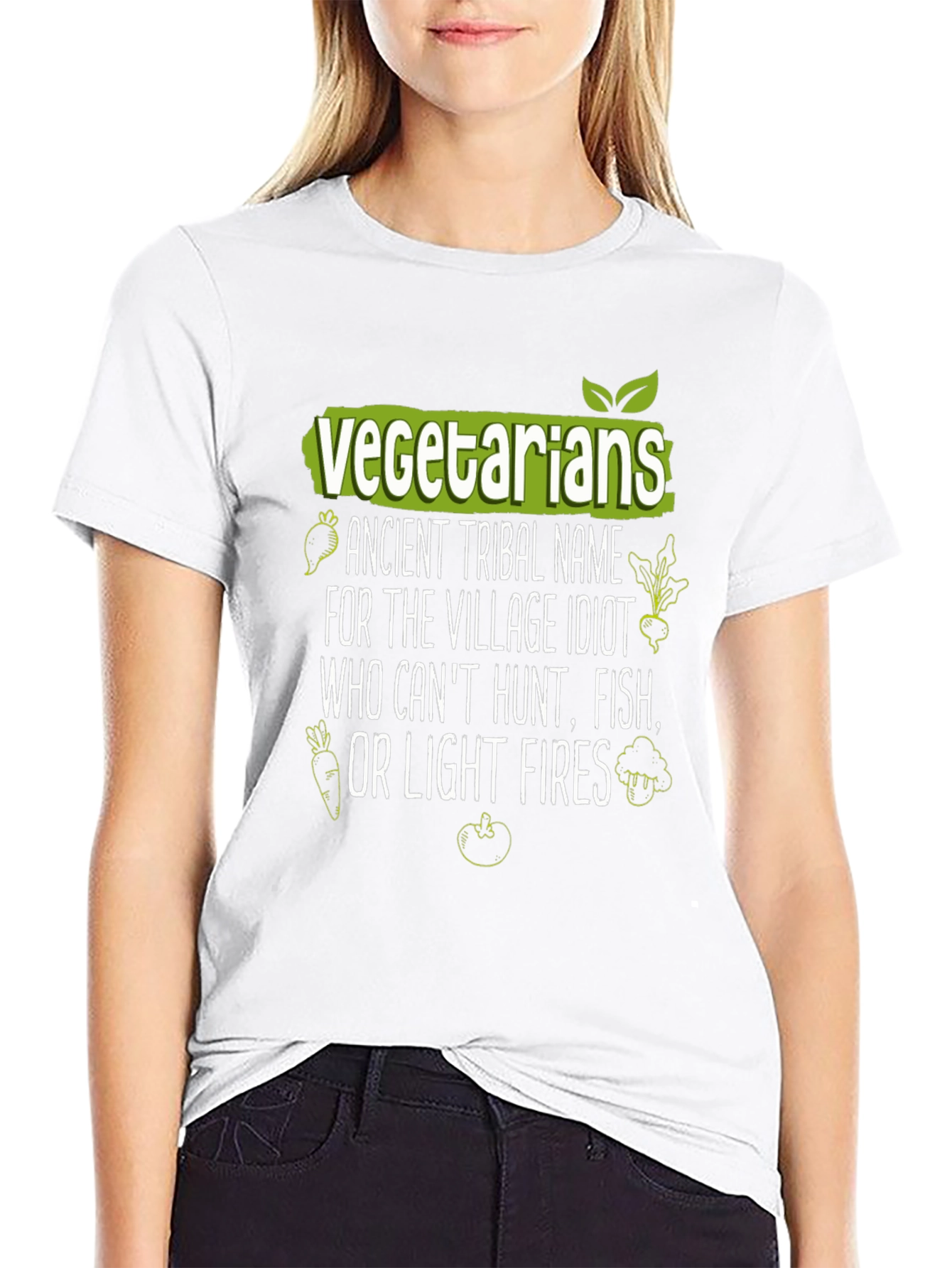 Vegetarians Village Idiot Graphic Tee