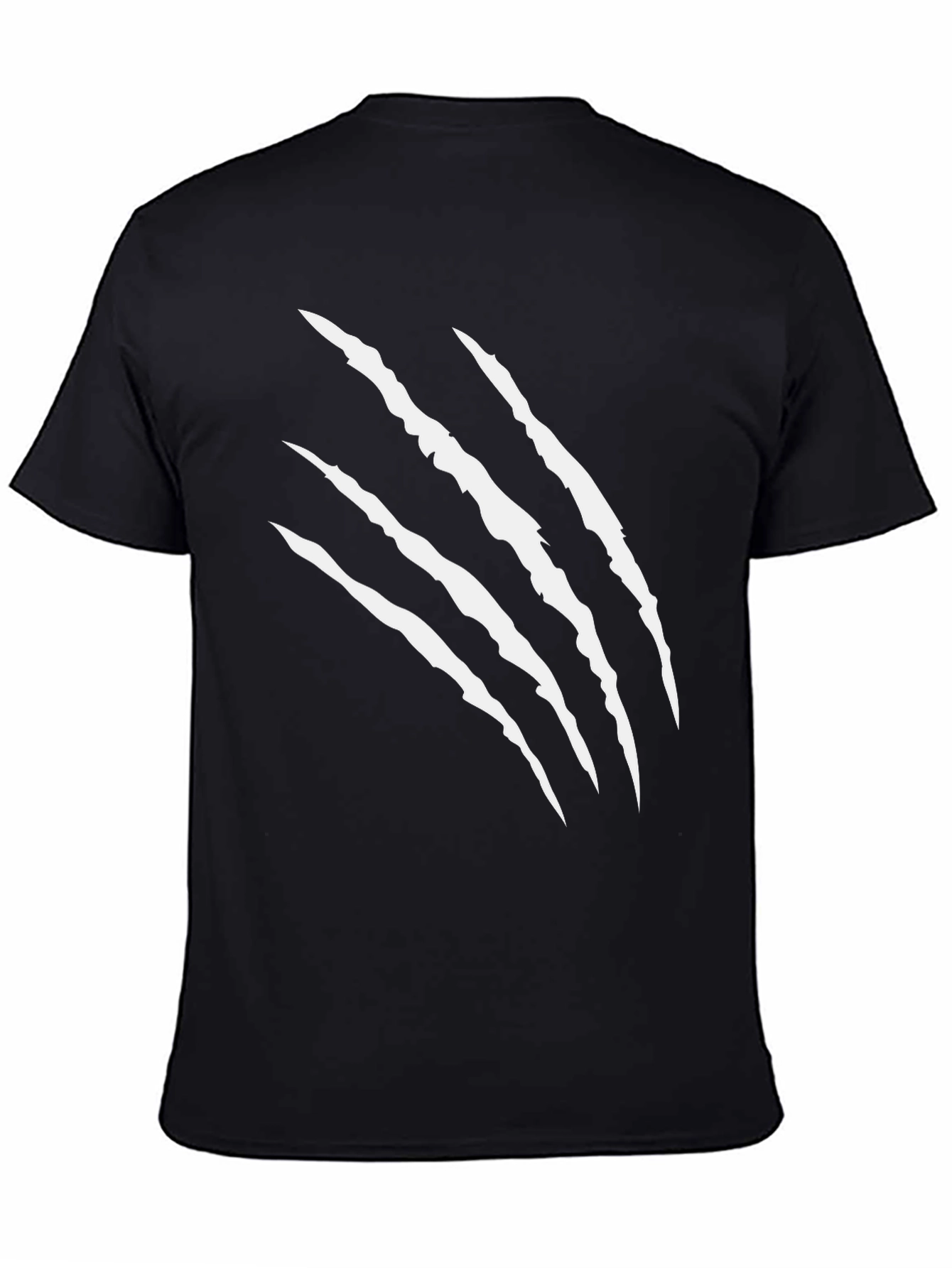 Mens Claw Scratch Graphic Print Black T-Shirt