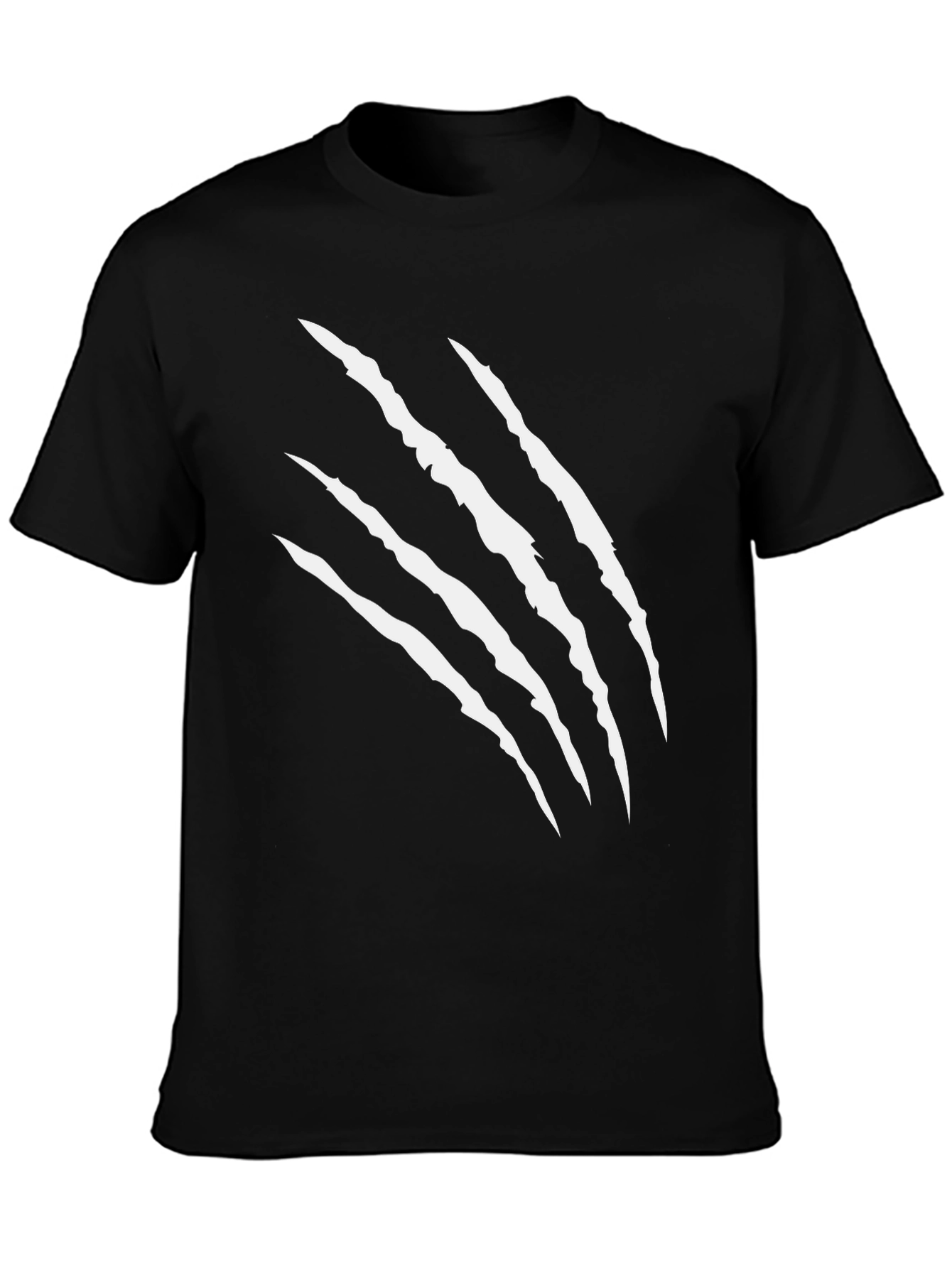 Mens Claw Scratch Graphic Print Black T-Shirt