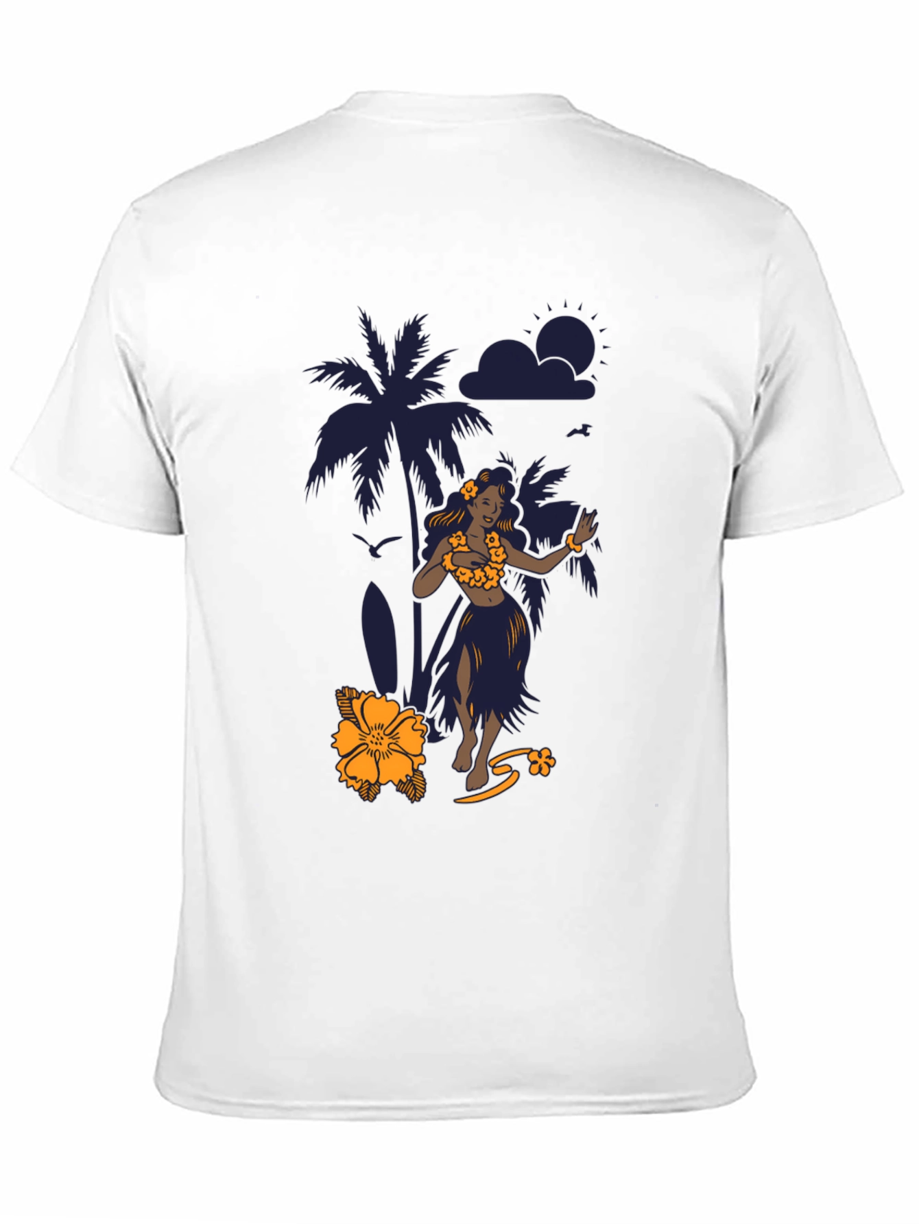 Tropical Hula Dancer Black T-Shirt