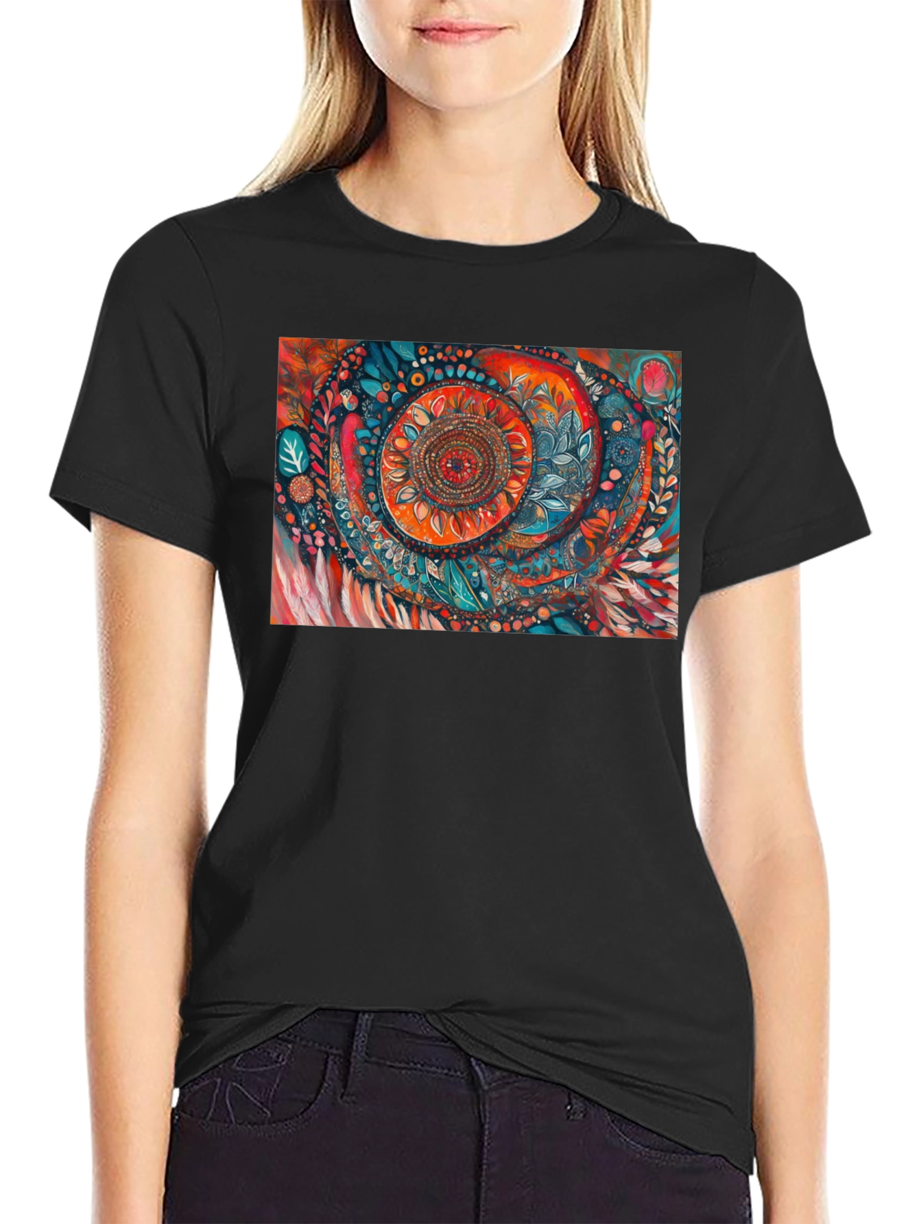 Abstract Art Print Black T-Shirt