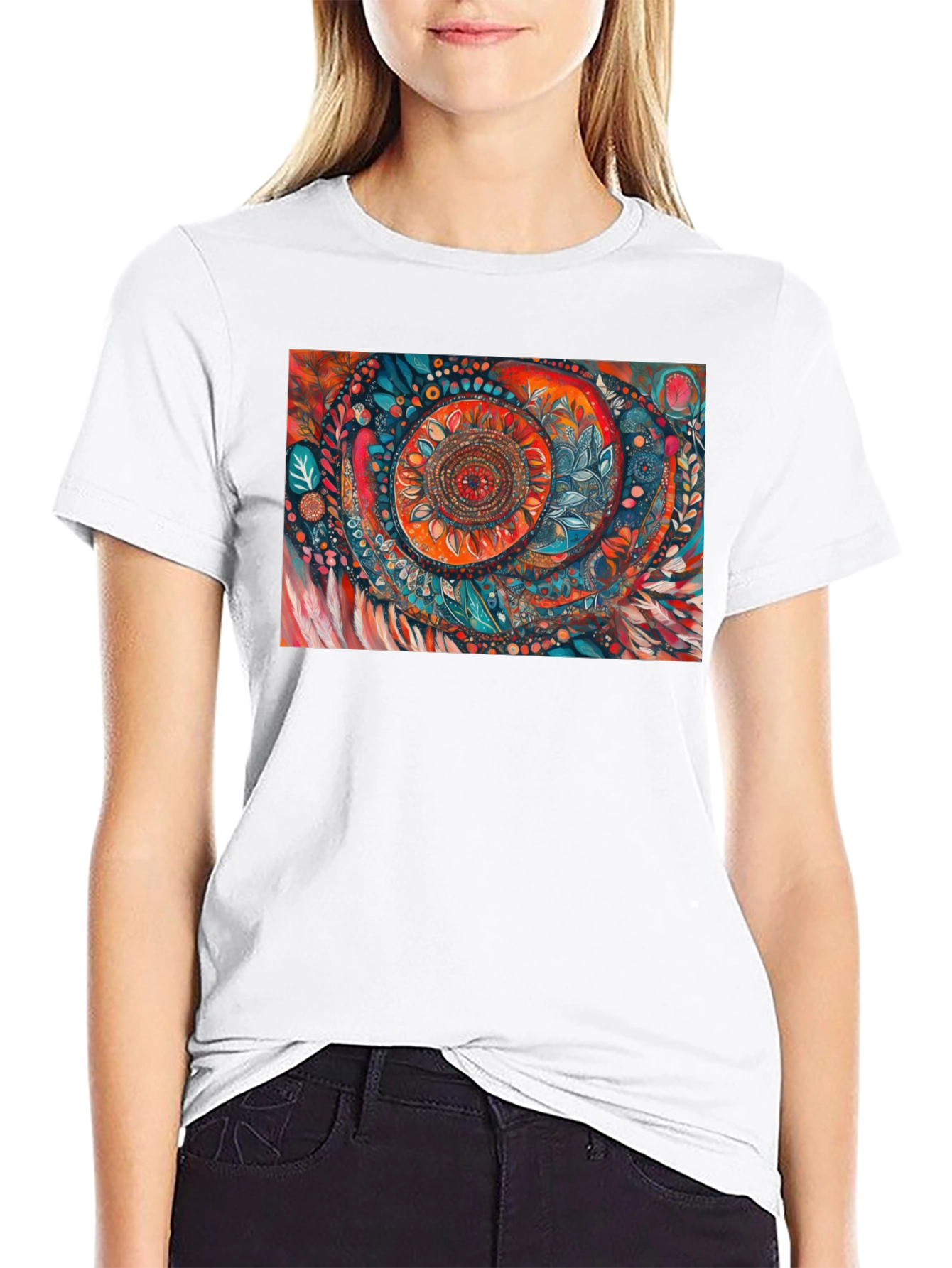 Abstract Art Print Black T-Shirt