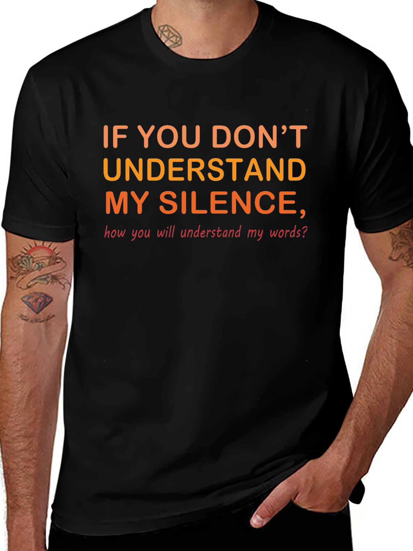 Silence Quote Black T-Shirt