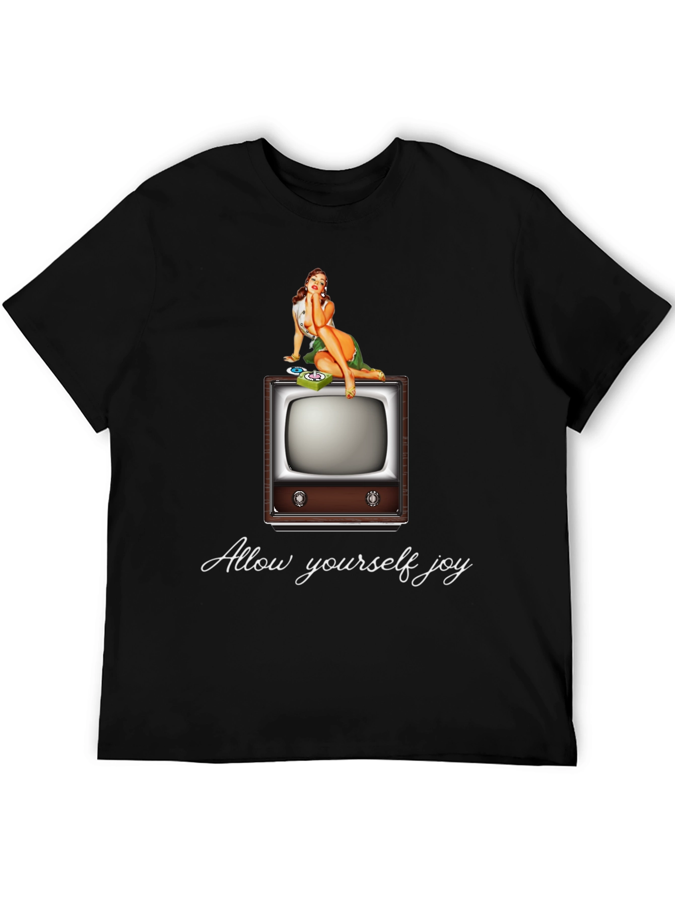 Retro TV Pin-Up Graphic T-Shirt
