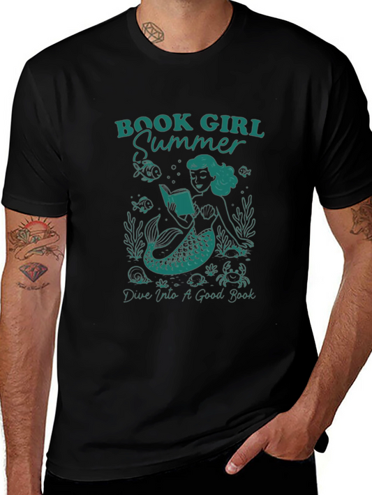Book Girl Summer Graphic T-Shirt - Unisex Crew Neck Tee