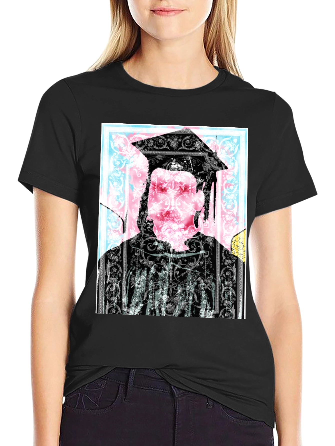 Graduation Graphic Black T-Shirt
