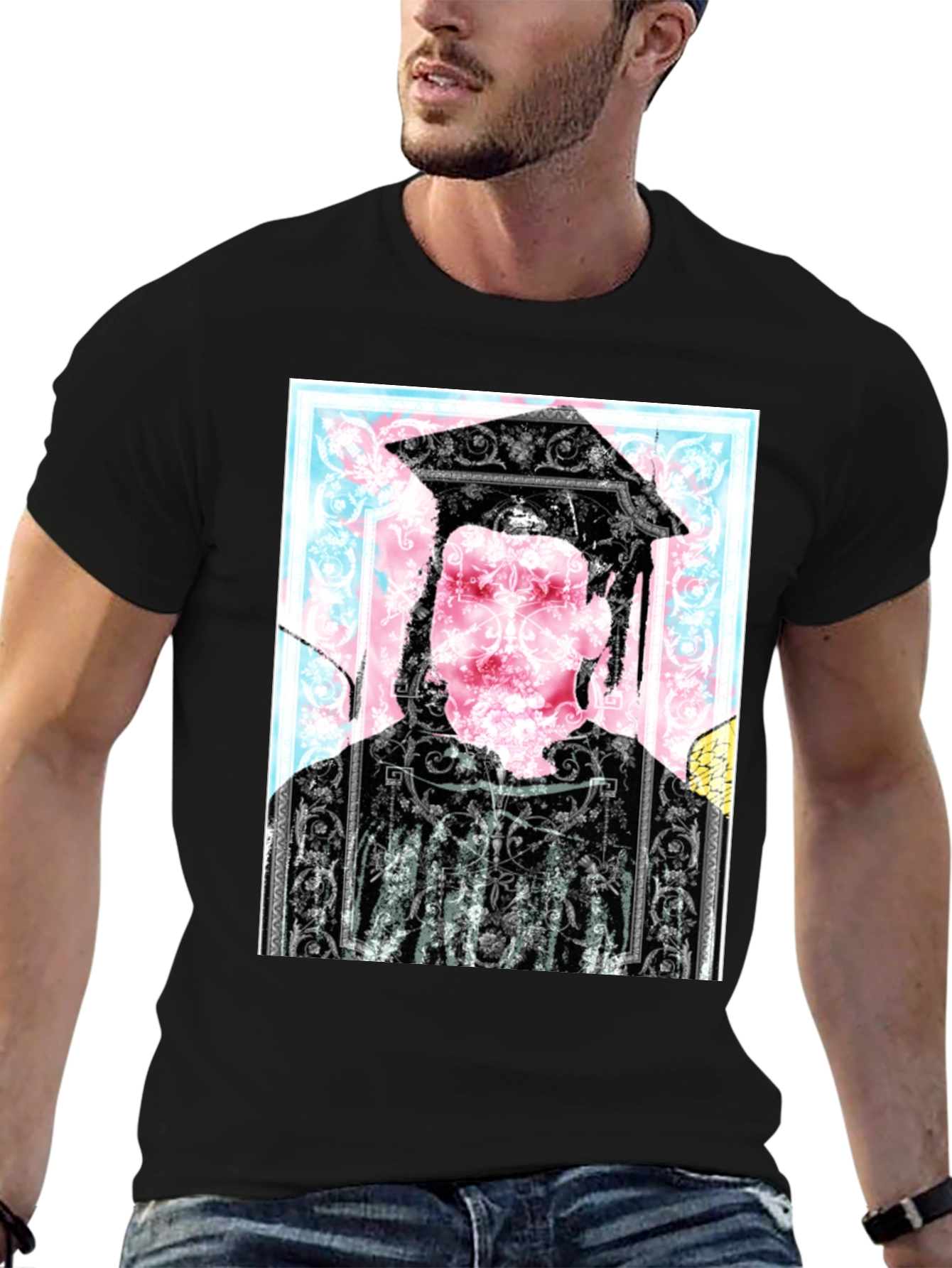 Graduation Graphic Black T-Shirt