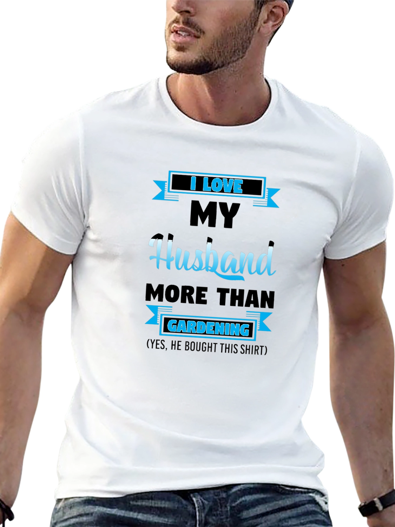 I Love My Husband Gardening Graphic T-Shirt