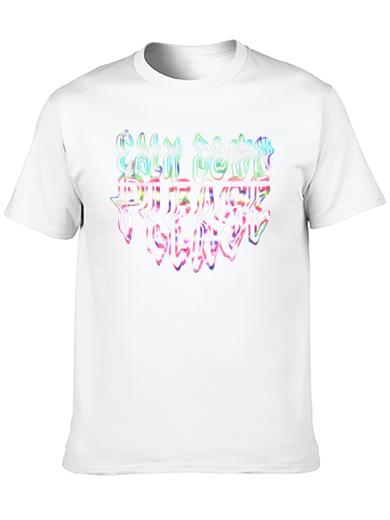Cool Black T-Shirt - Calm Down Please Text
