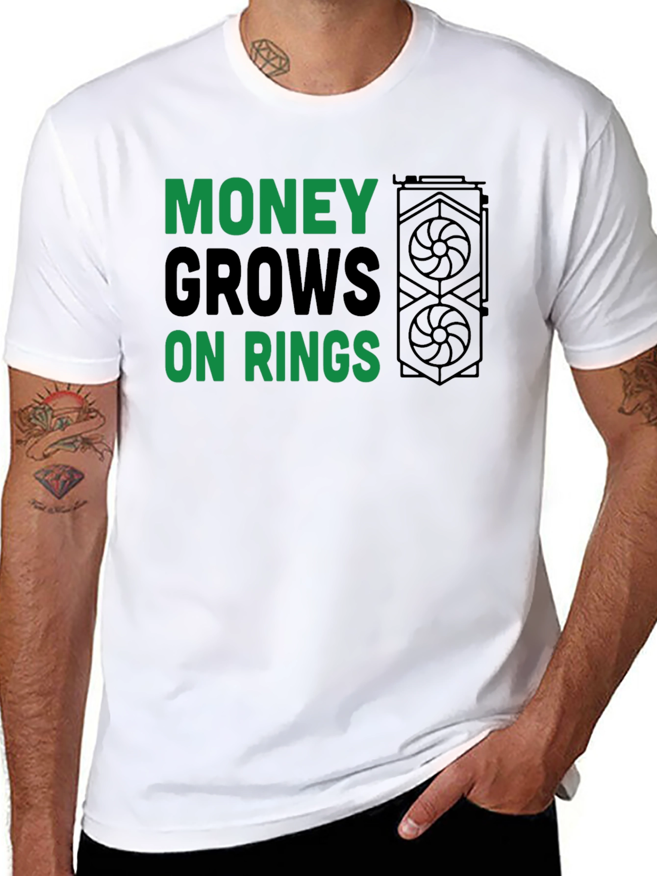 Money Grows On Rings T-Shirt - Crypto Mining Apparel