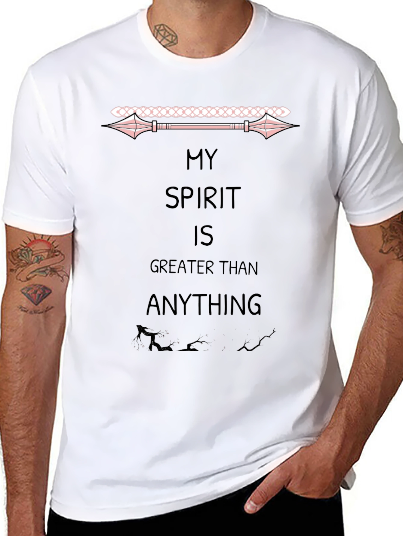My Spirit is Greater Than Anything Black T-Shirt