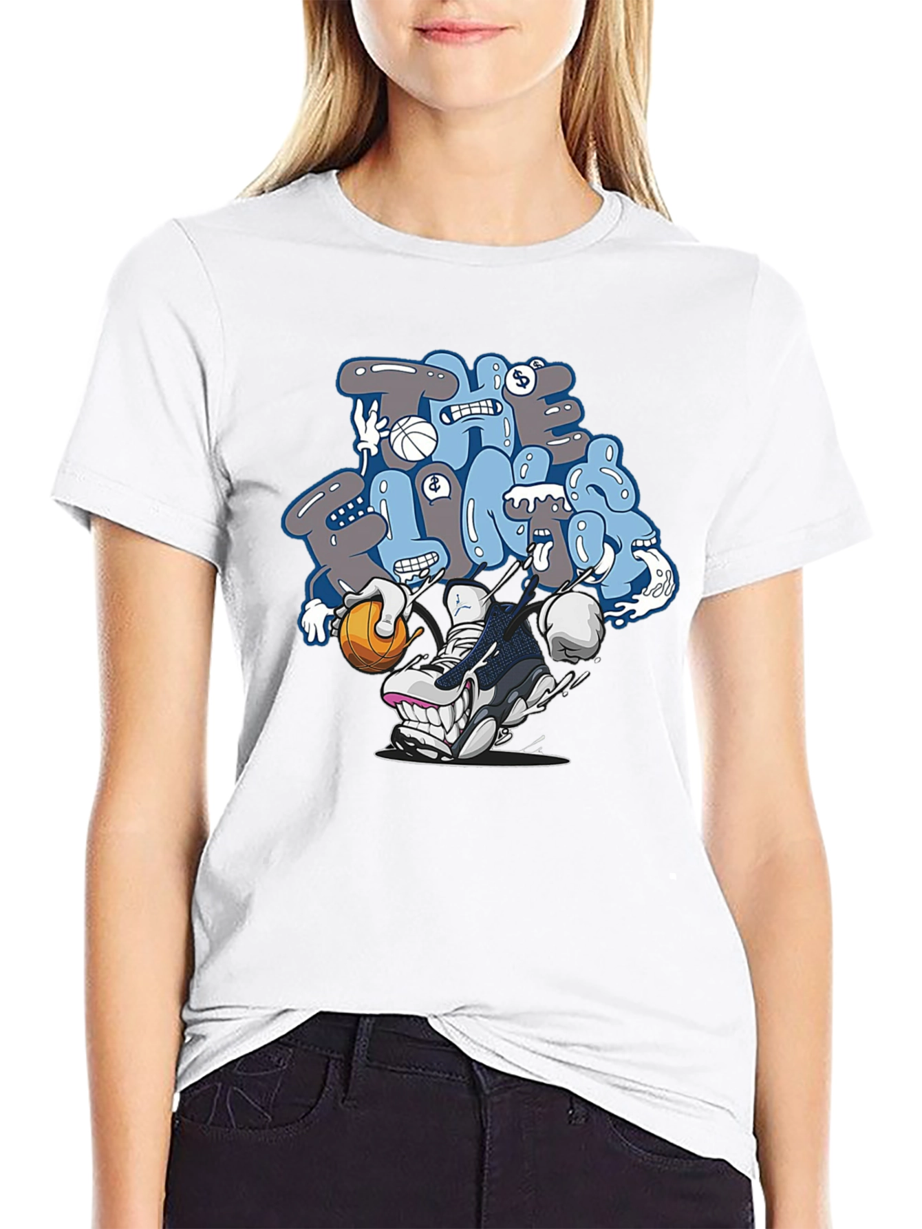 Cartoon Sneaker Graphic T-Shirt