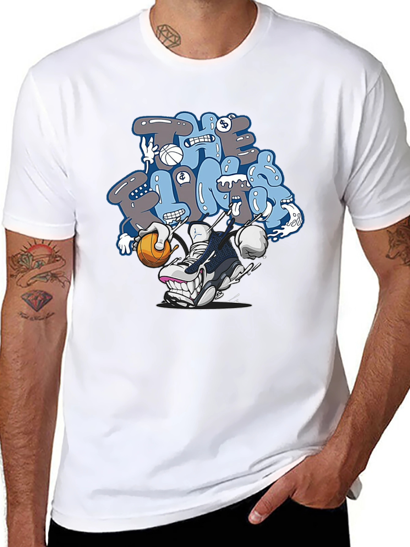 Cartoon Sneaker Graphic T-Shirt