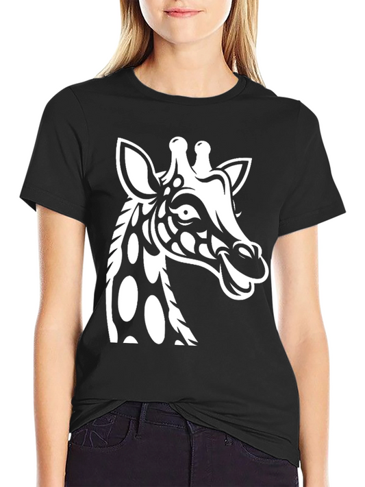 Giraffe Graphic Tee - Stylish Black Cotton T-Shirt
