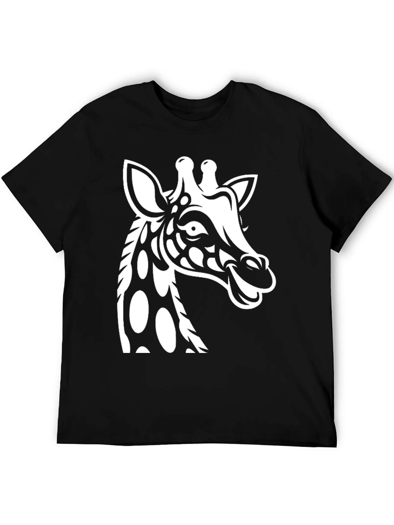 Giraffe Graphic Tee - Stylish Black Cotton T-Shirt
