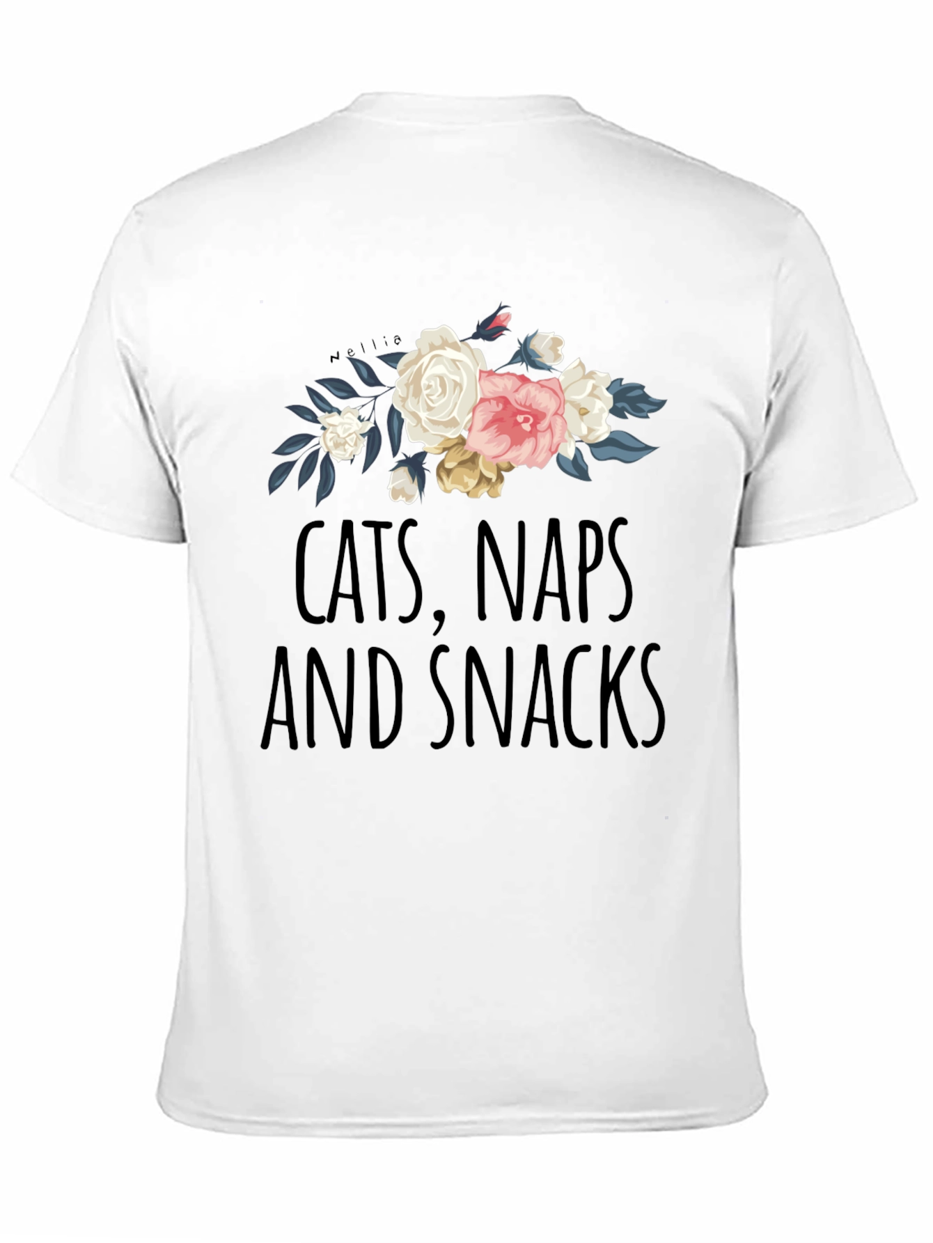 Cats Naps Snacks Floral T-Shirt