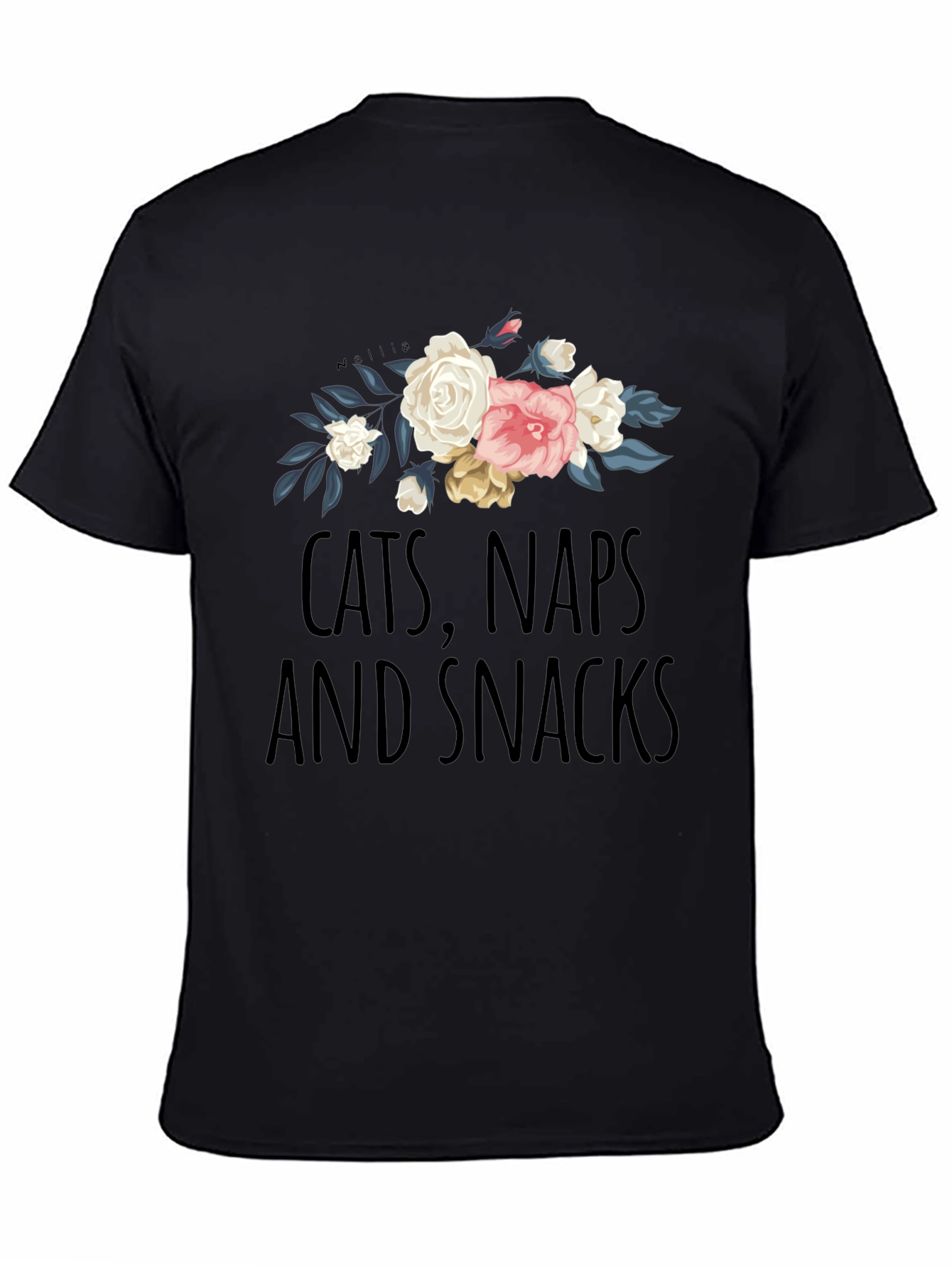 Cats Naps Snacks Floral T-Shirt
