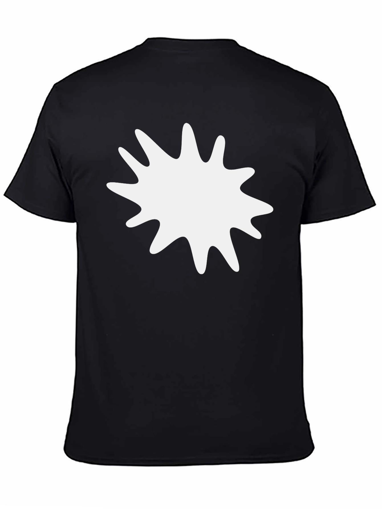 Mens Black T-Shirt with White Splatter Graphic