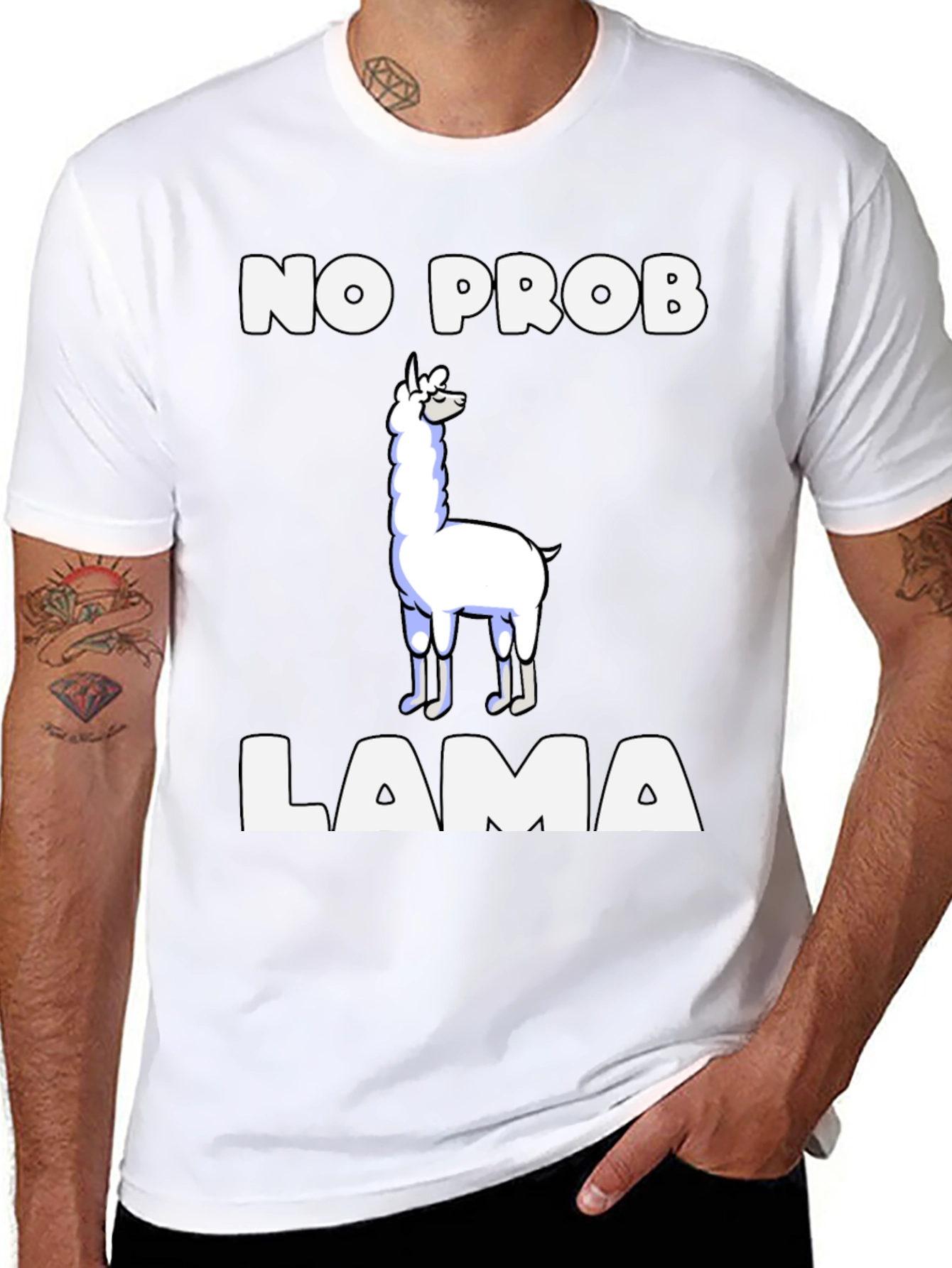No Prob Llama T-Shirt Funny Graphic Tee
