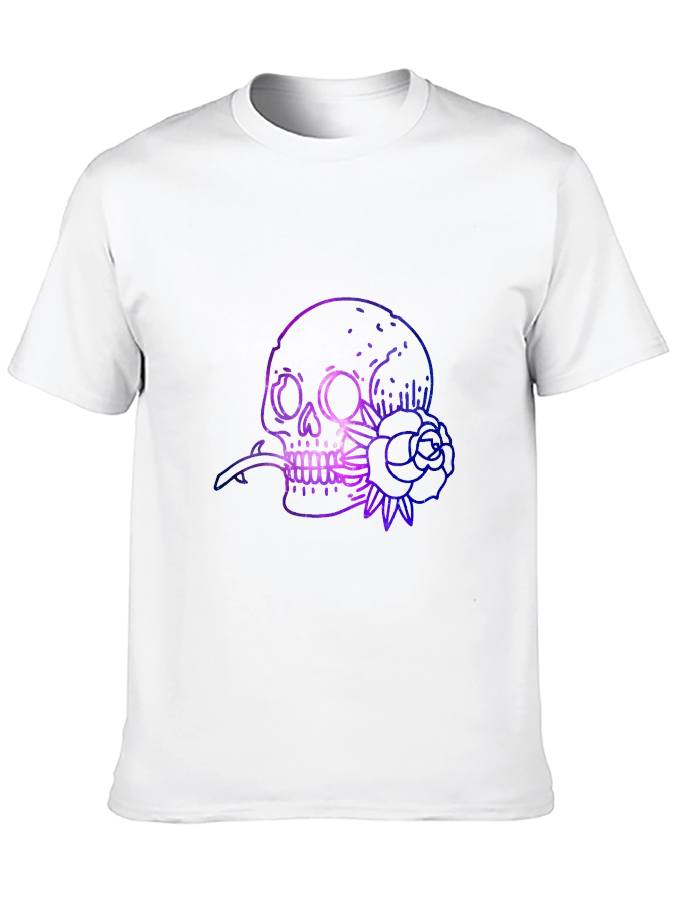 Skull & Rose Graphic Print Black T-Shirt