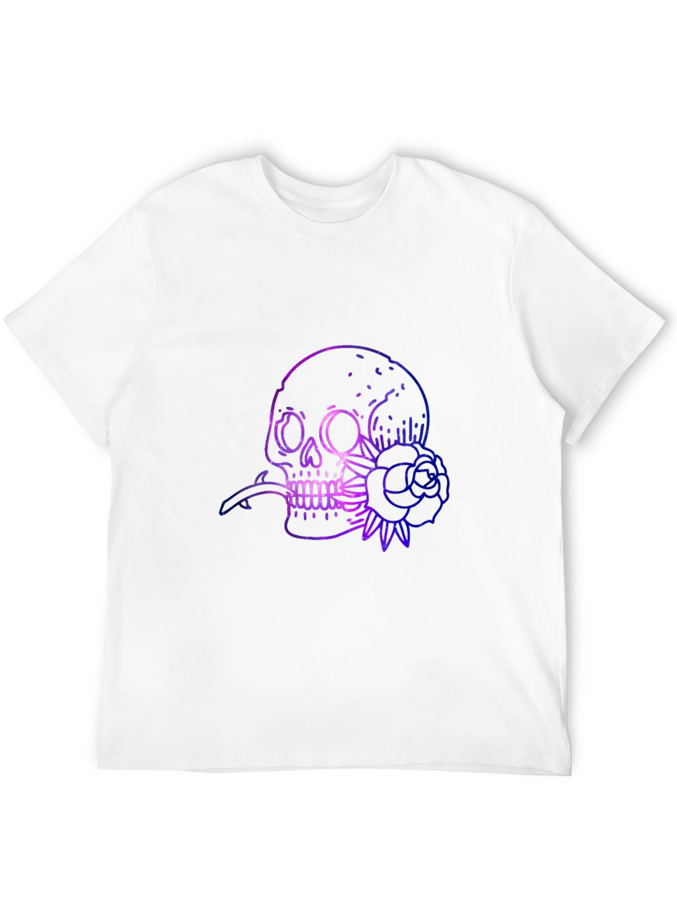 Skull & Rose Graphic Print Black T-Shirt
