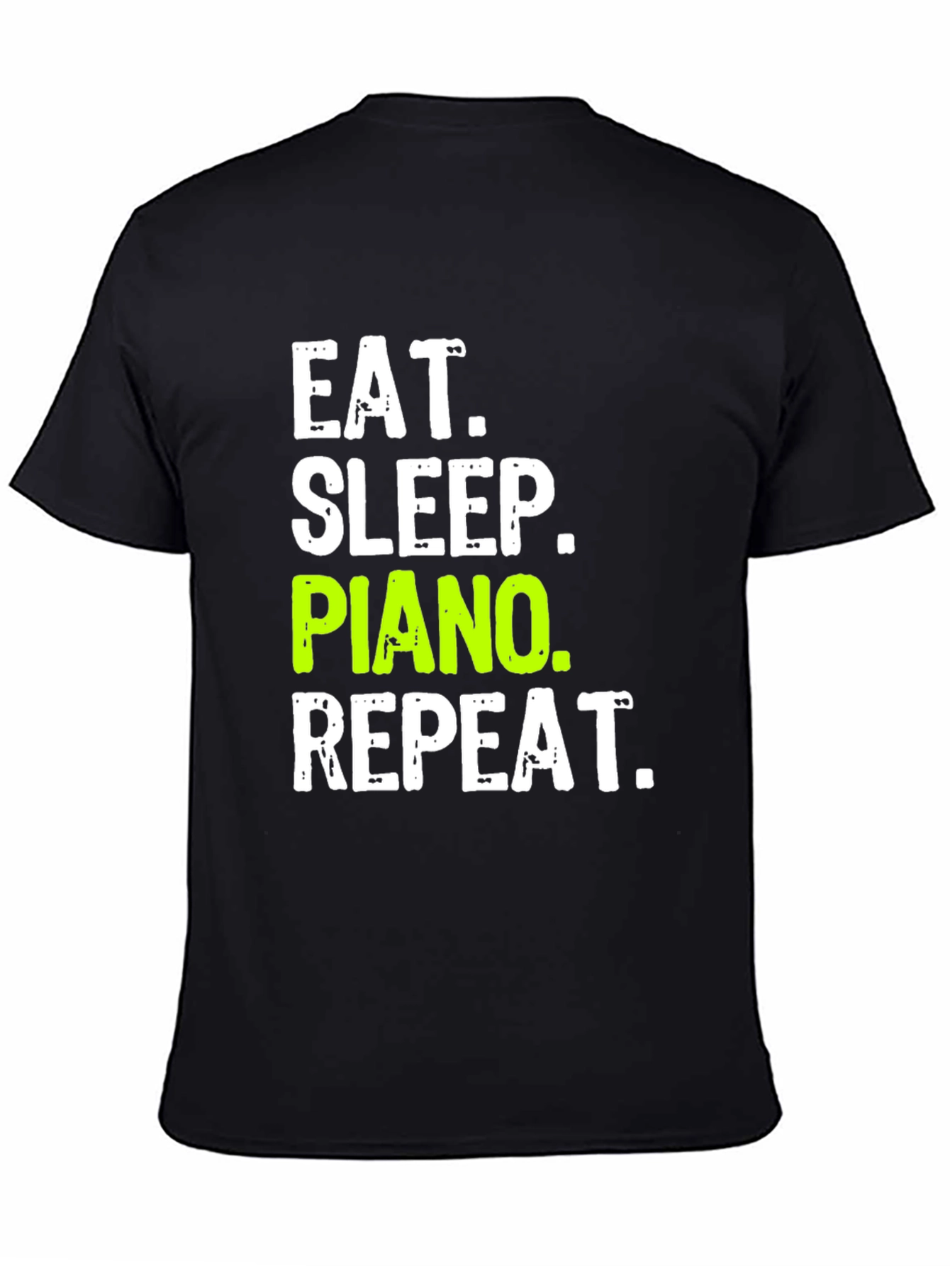 Eat Sleep Piano Repeat Black T-Shirt