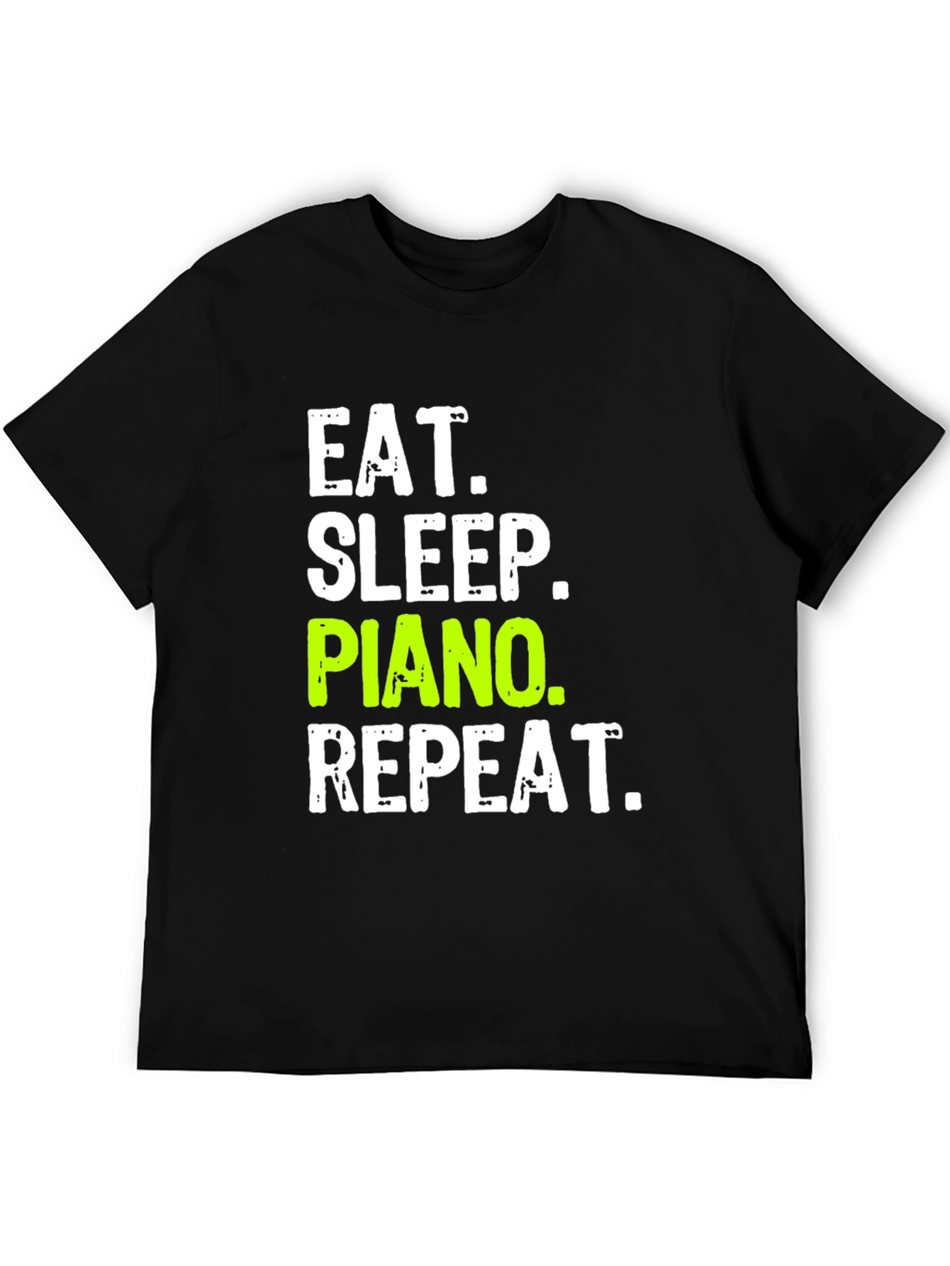 Eat Sleep Piano Repeat Black T-Shirt