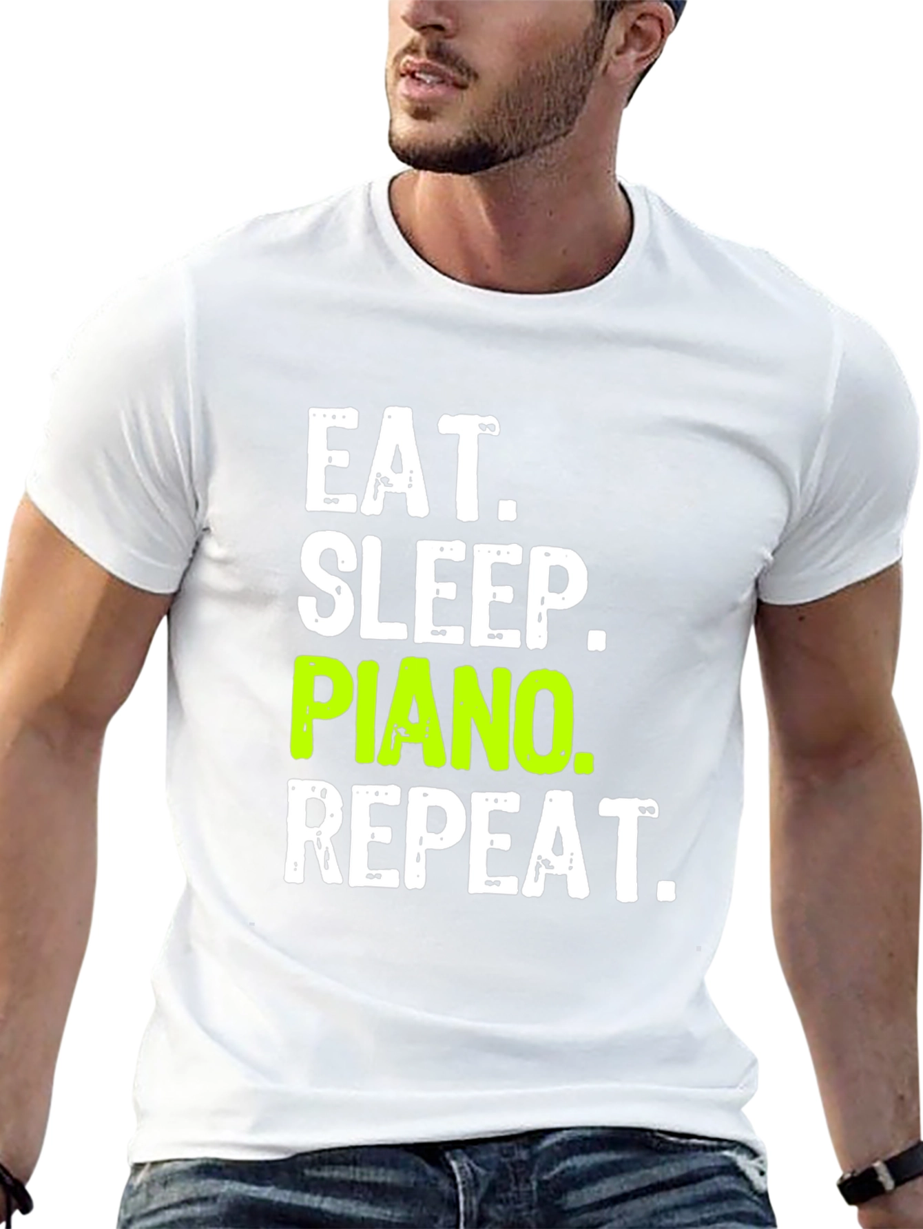 Eat Sleep Piano Repeat Black T-Shirt