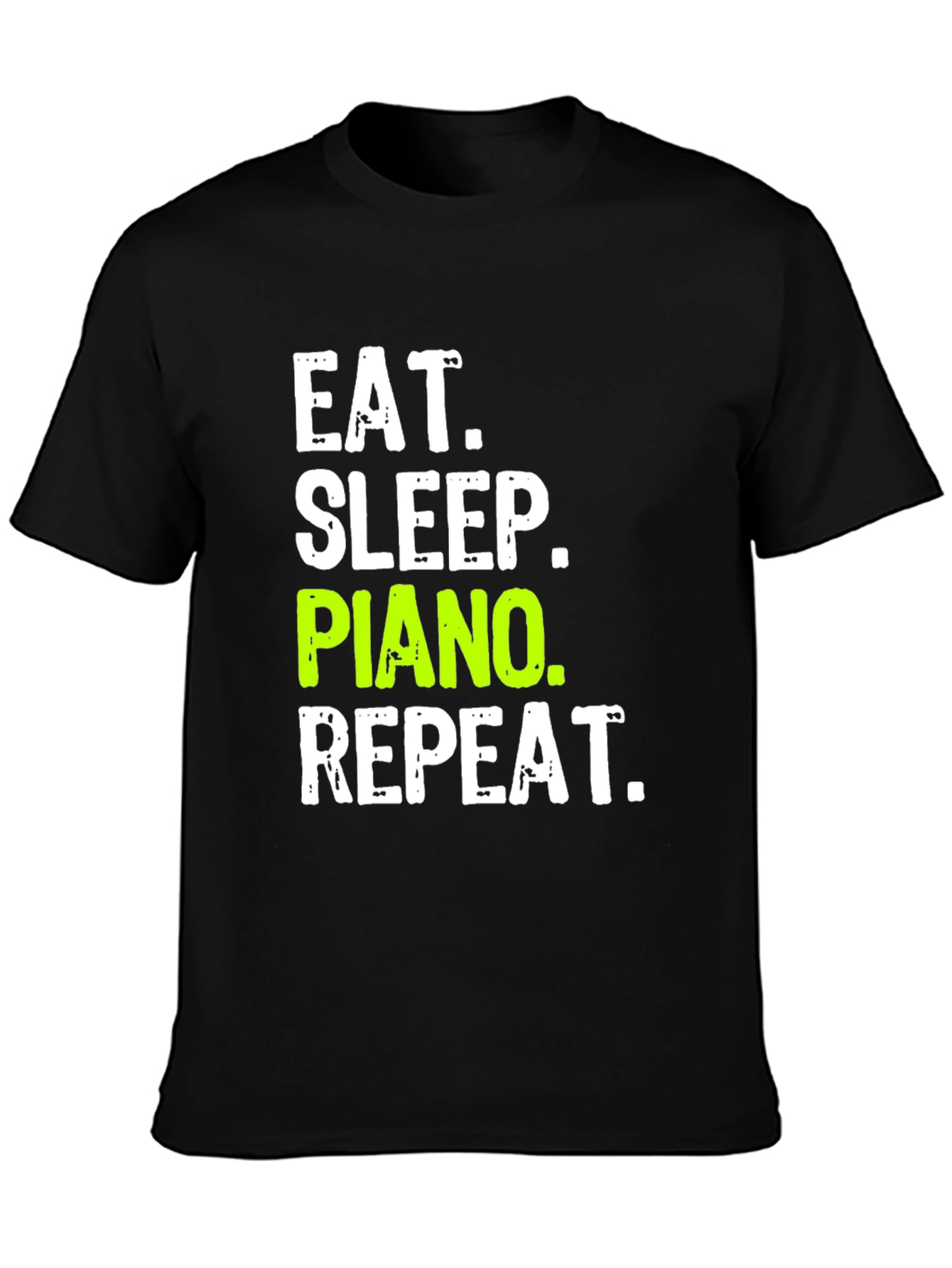 Eat Sleep Piano Repeat Black T-Shirt