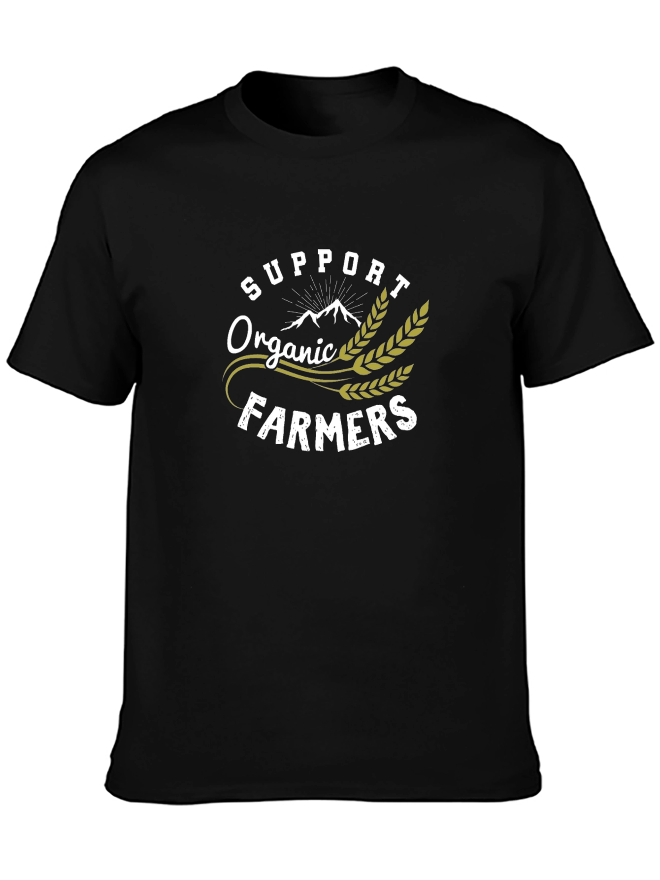 Support Organic Farmers Black T-Shirt