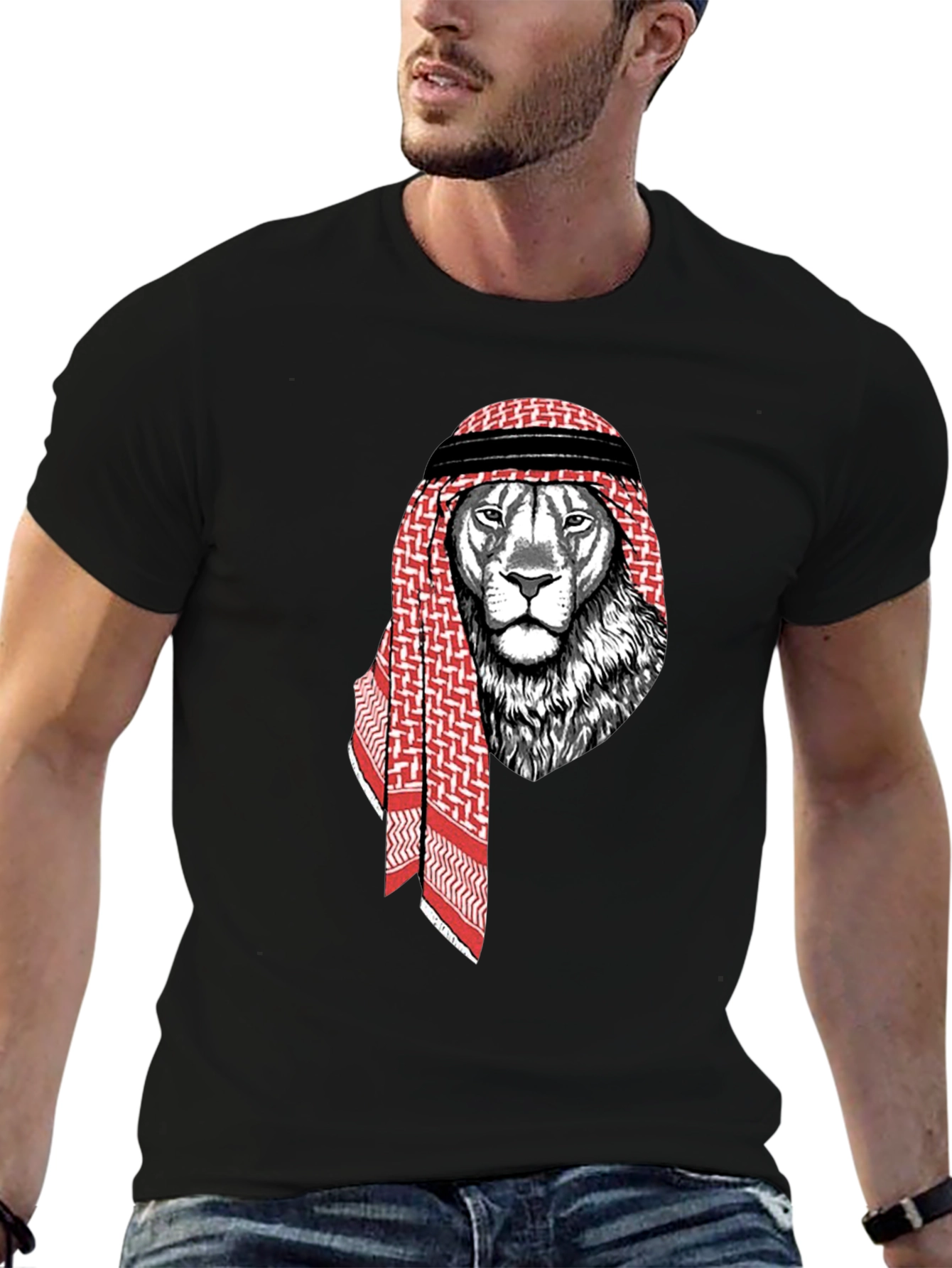 Lion Shemagh T-Shirt - Urban Streetwear Graphic Tee