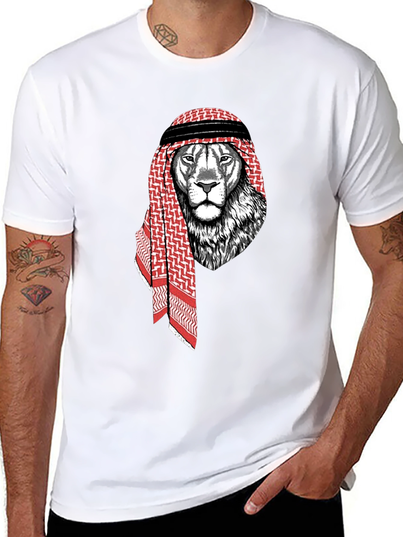 Lion Shemagh T-Shirt - Urban Streetwear Graphic Tee