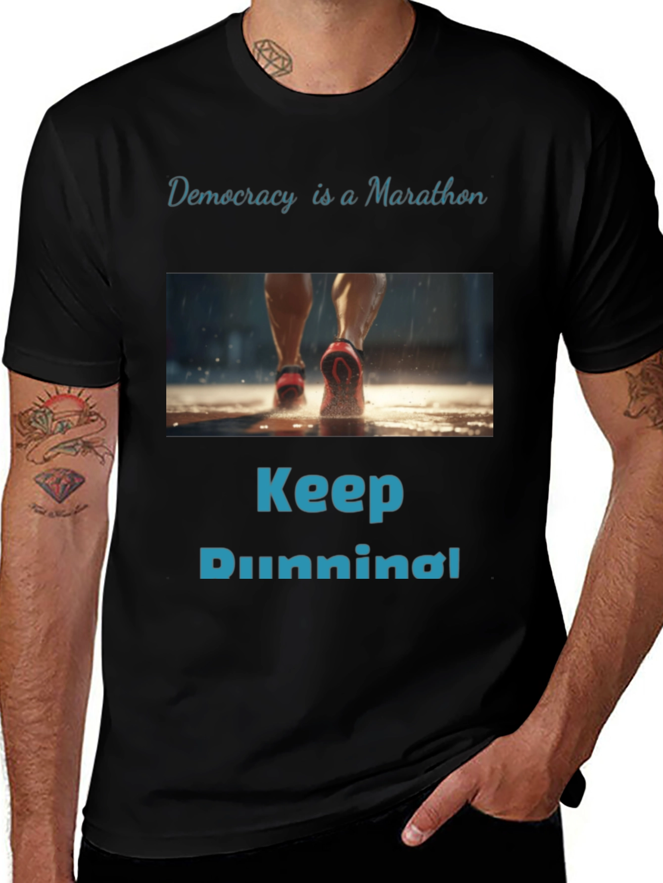 Democracy Marathon Run Graphic Tee