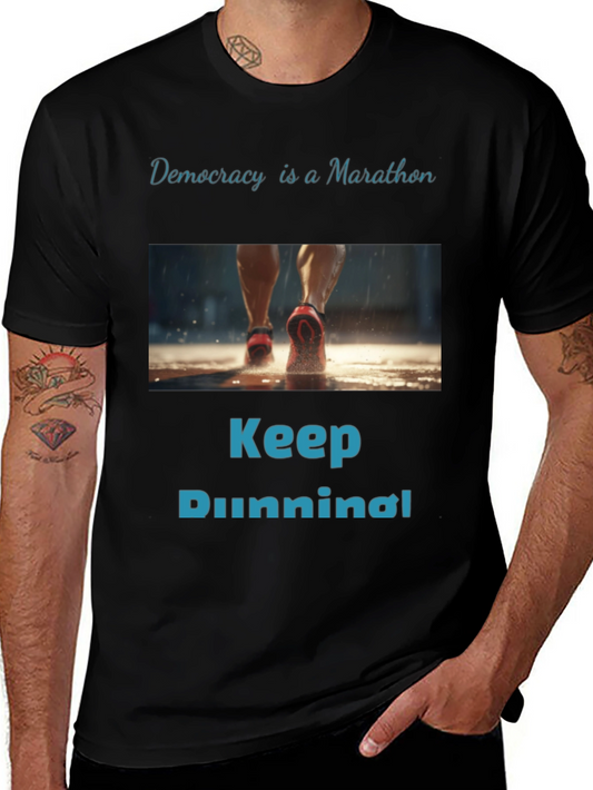 Democracy Marathon Run Graphic Tee