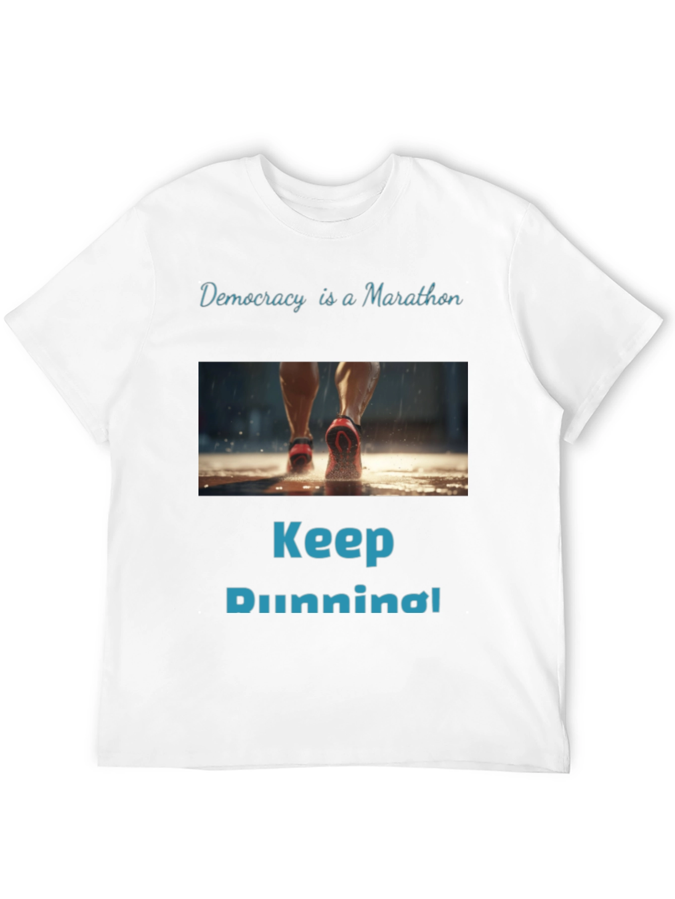 Democracy Marathon Run Graphic Tee