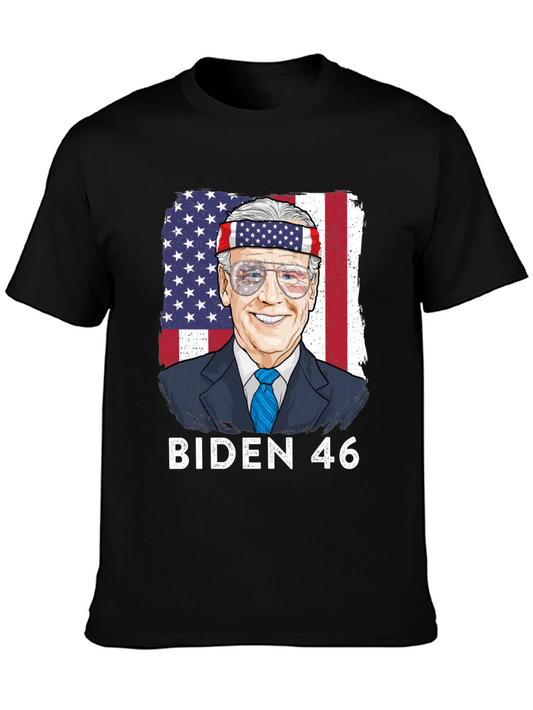 Biden 46 T-Shirt - Patriotic American Flag Design