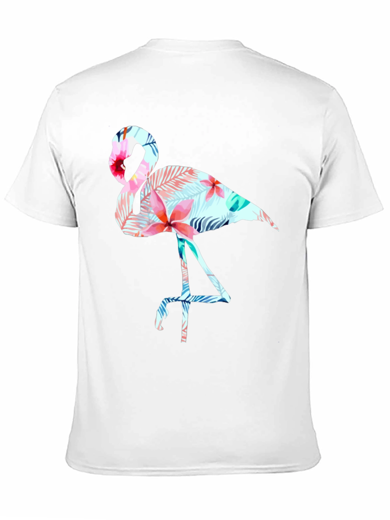 Tropical Flamingo Graphic Tee - Black