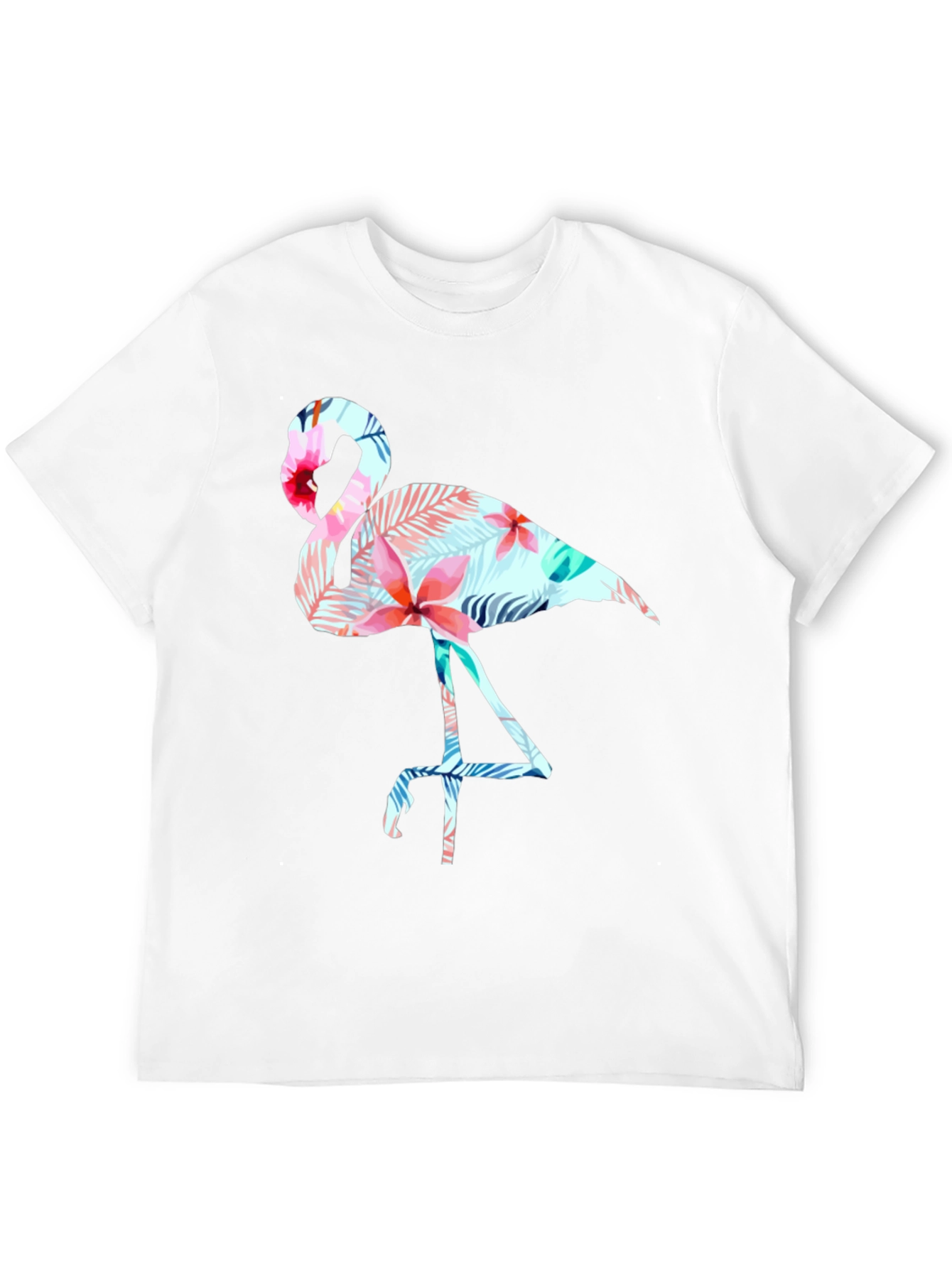 Tropical Flamingo Graphic Tee - Black