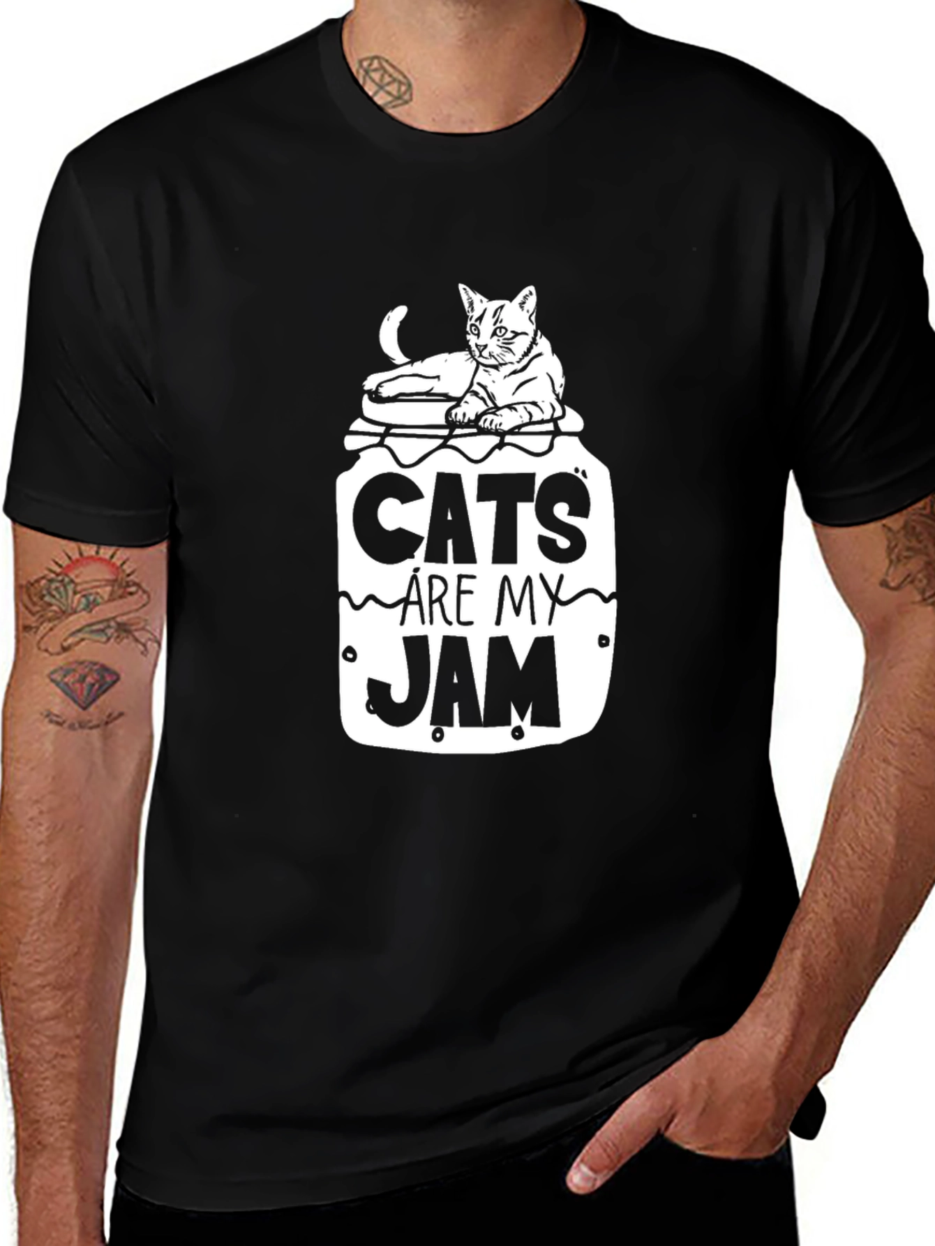 Cats Are My Jam T-Shirt Funny Cat Lover Tee