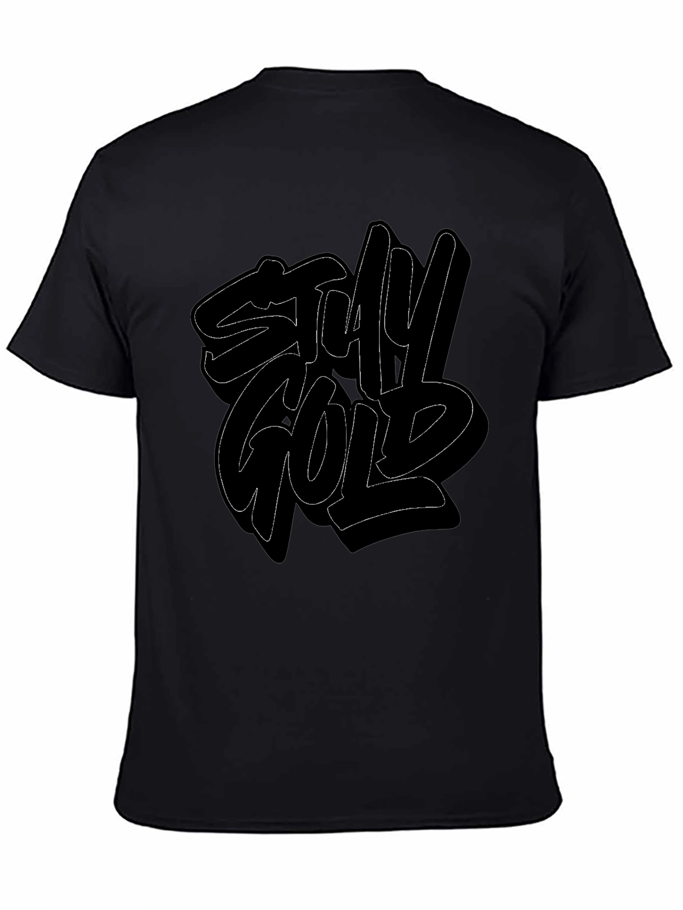 Stay Gold Graphic Print Mens Black T-Shirt