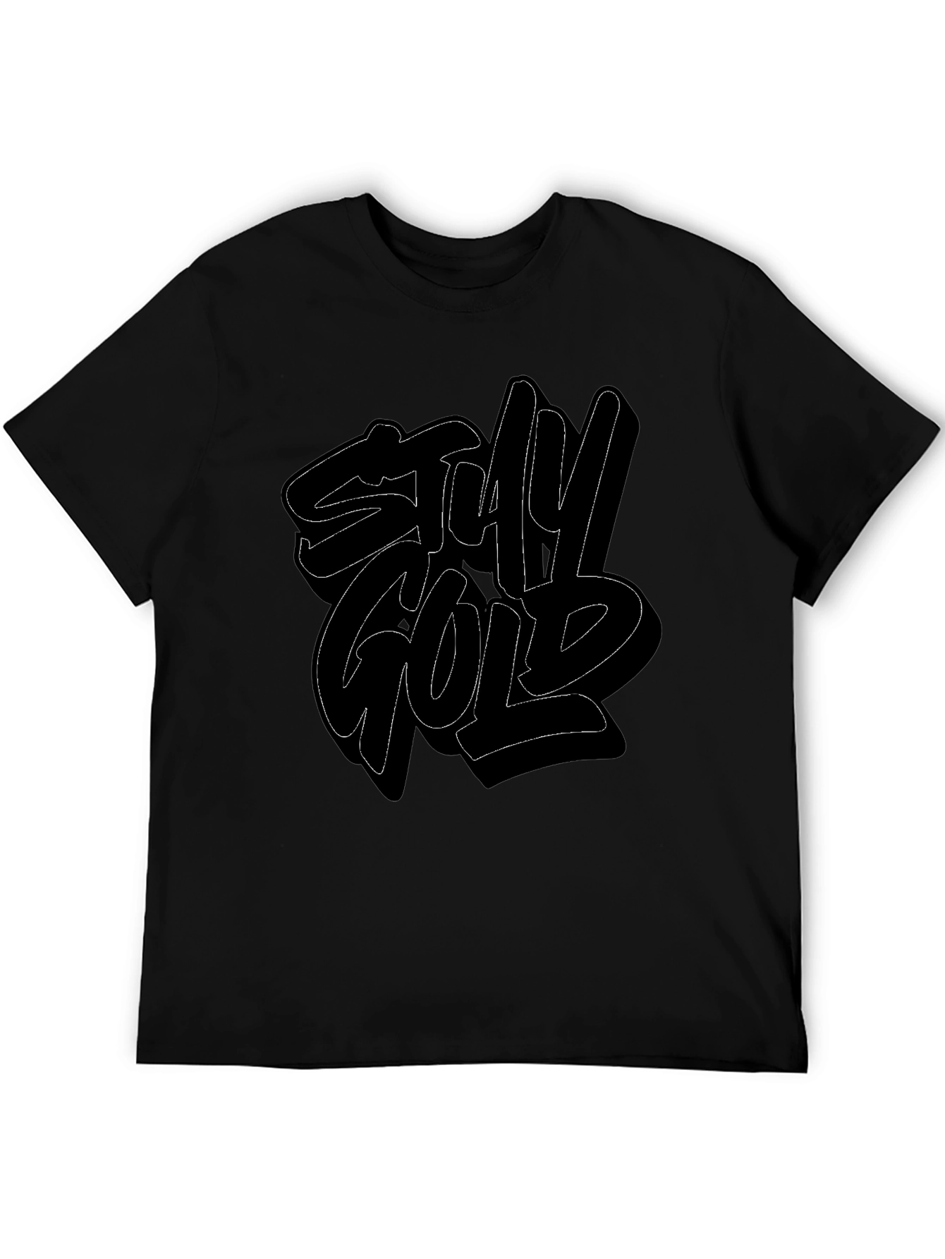 Stay Gold Graphic Print Mens Black T-Shirt