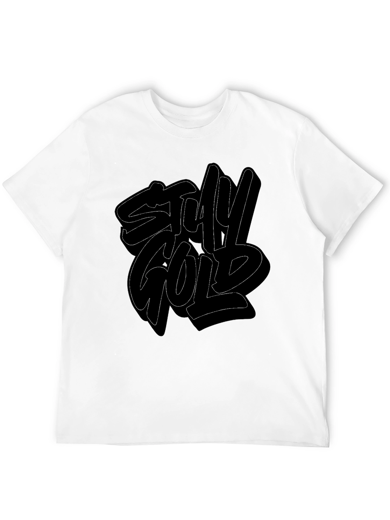 Stay Gold Graphic Print Mens Black T-Shirt