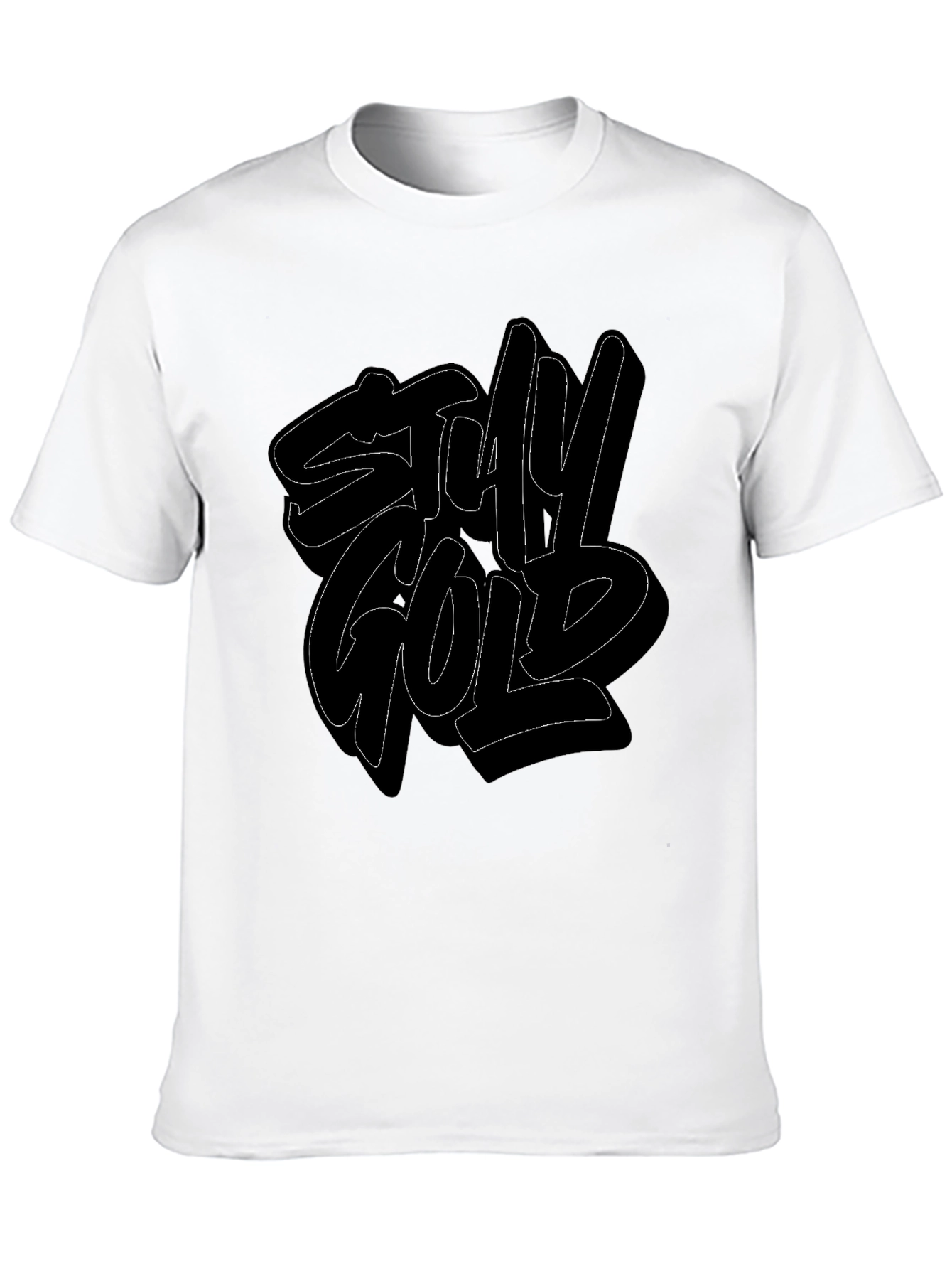 Stay Gold Graphic Print Mens Black T-Shirt