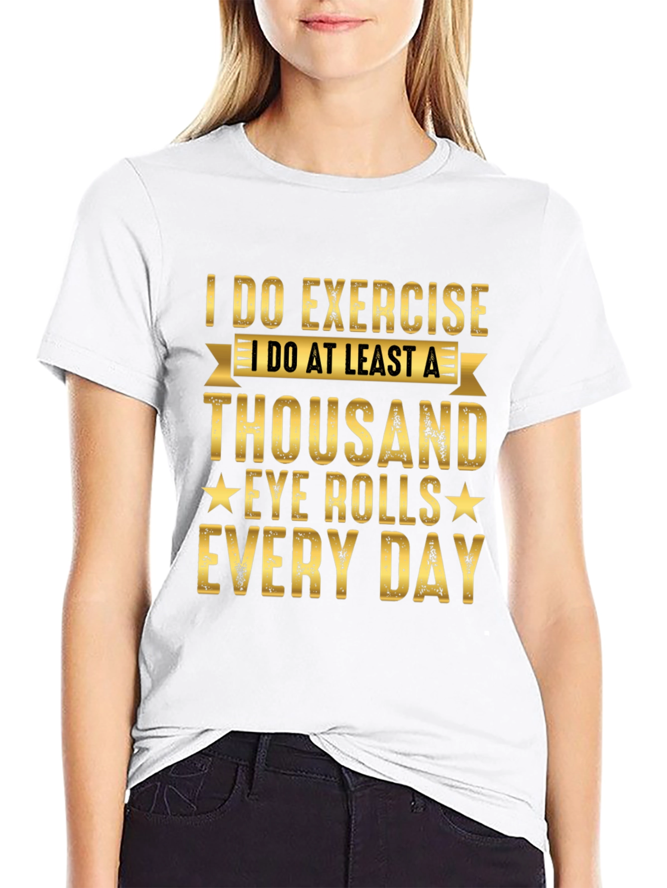 Funny Exercise Eye Rolls Graphic Tee